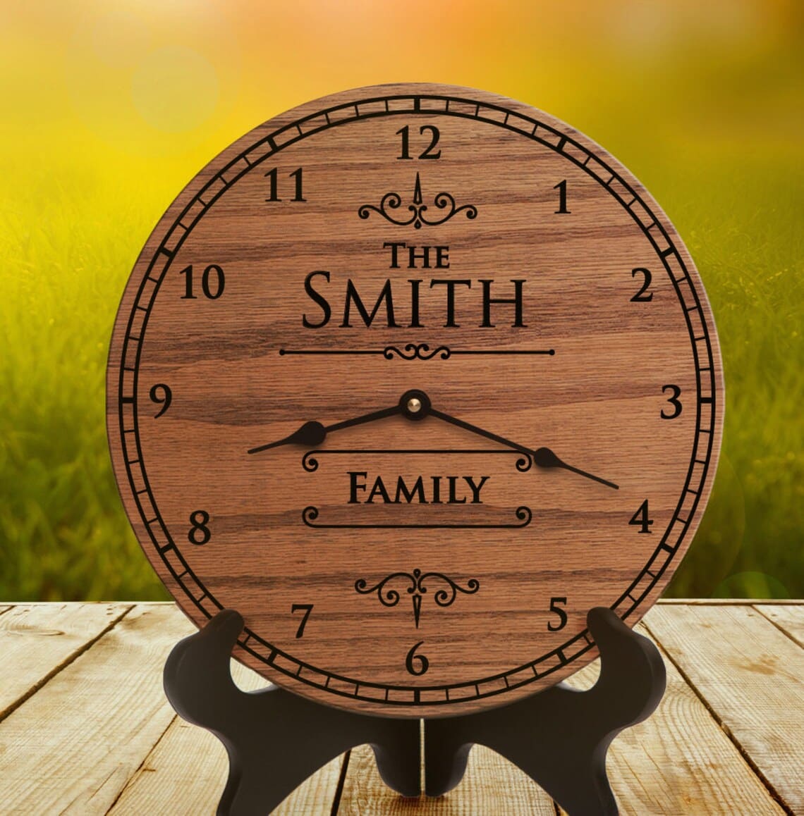 Personalized Oak Clock