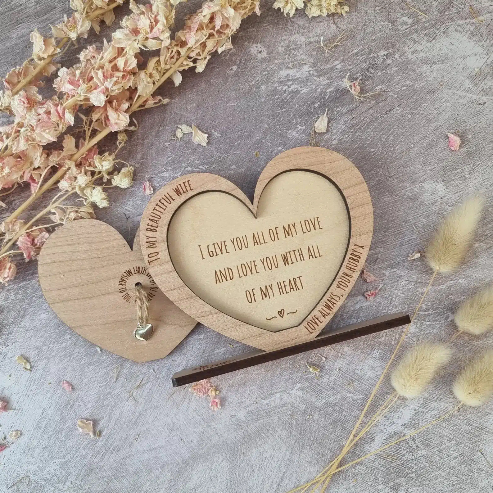 Wooden Valentine's Secret Love Message