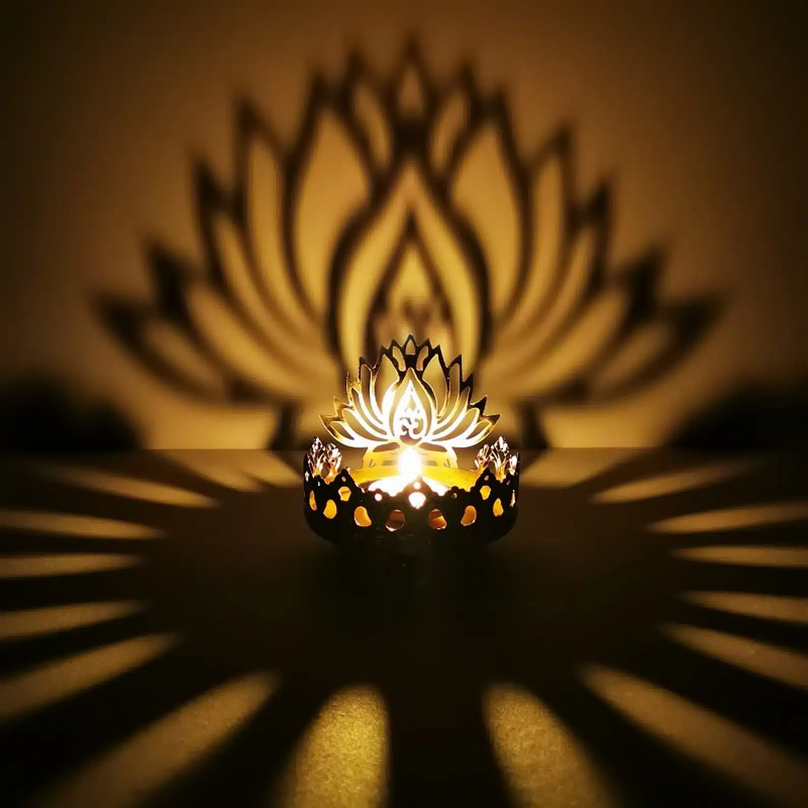 Lotus Silhouette Candle Holder