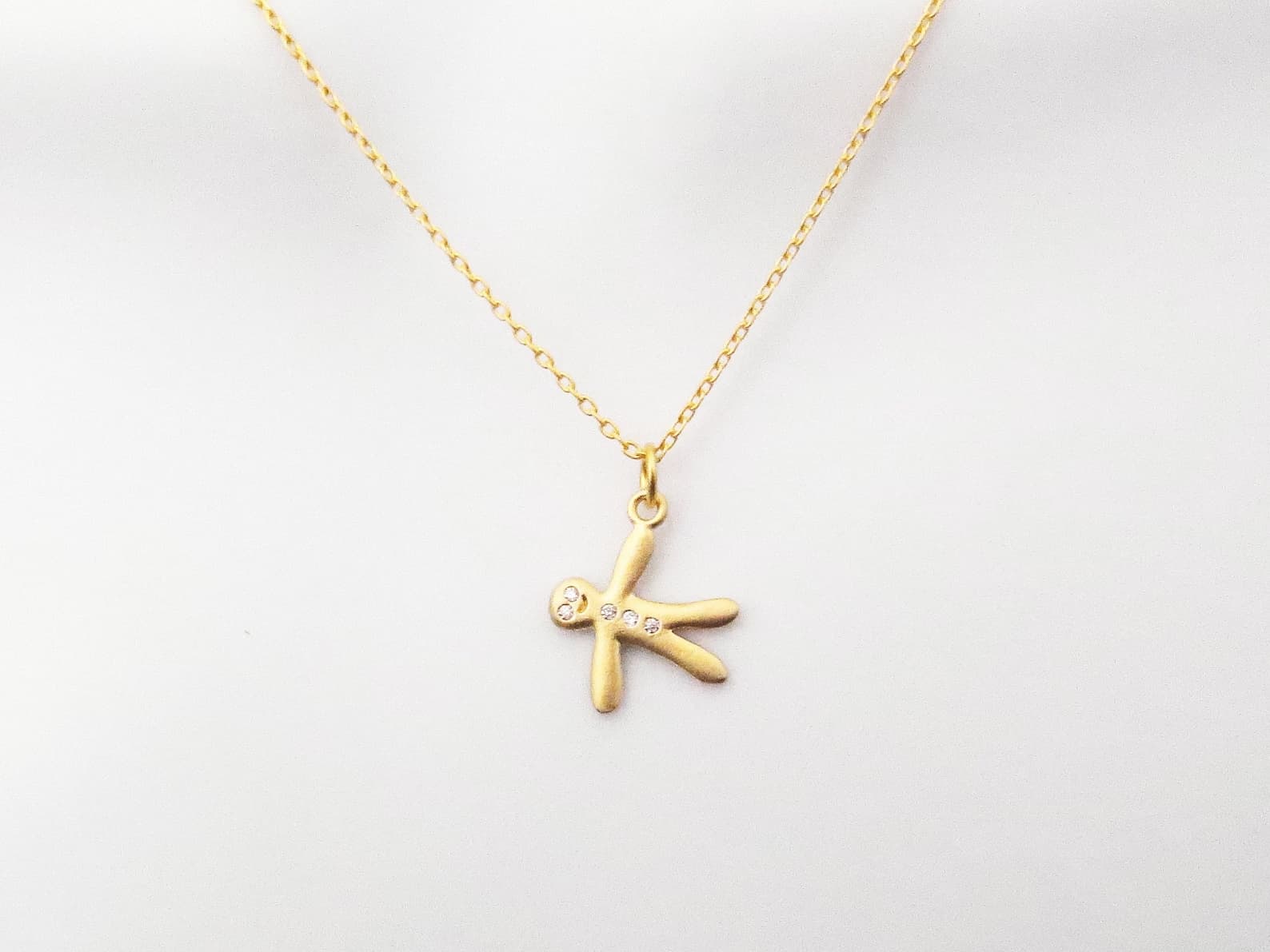 Gingerbread Cookie Gold Necklace