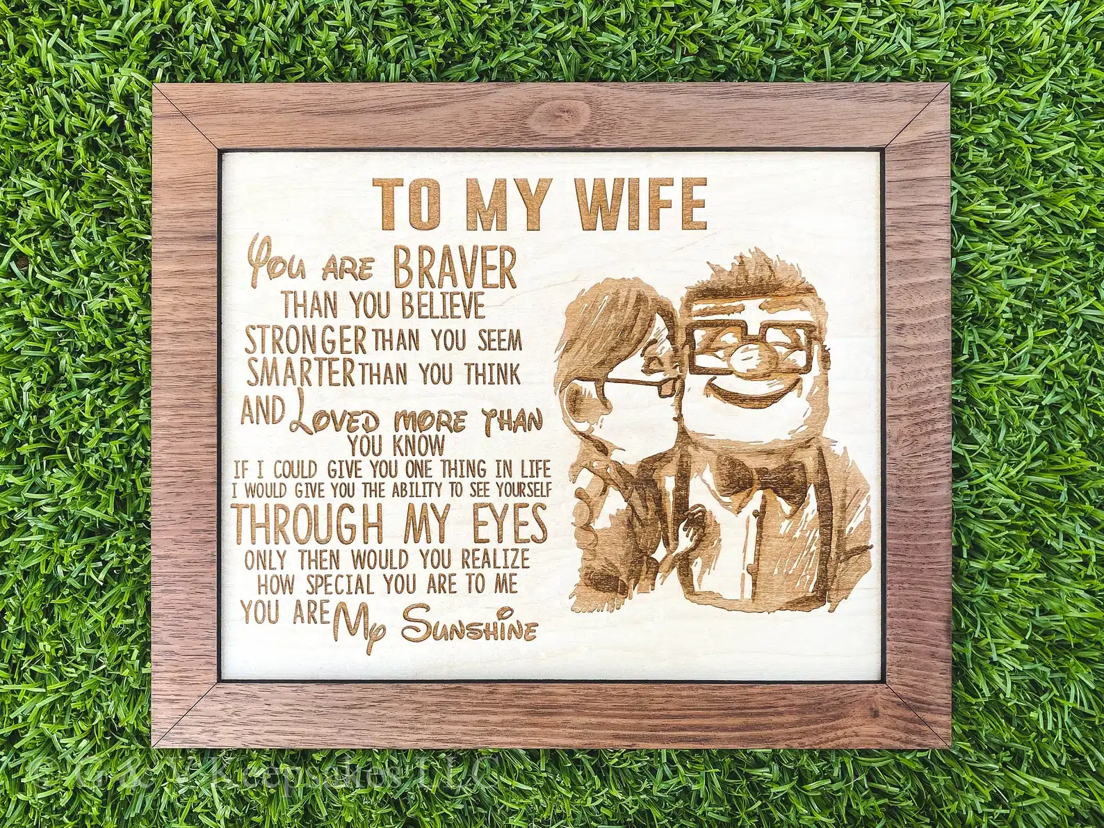 To My Wife Engraved Frame