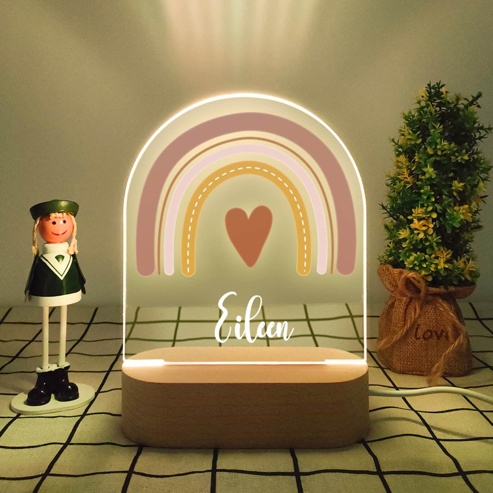 Rainbow Personalized Baby Name Night Light