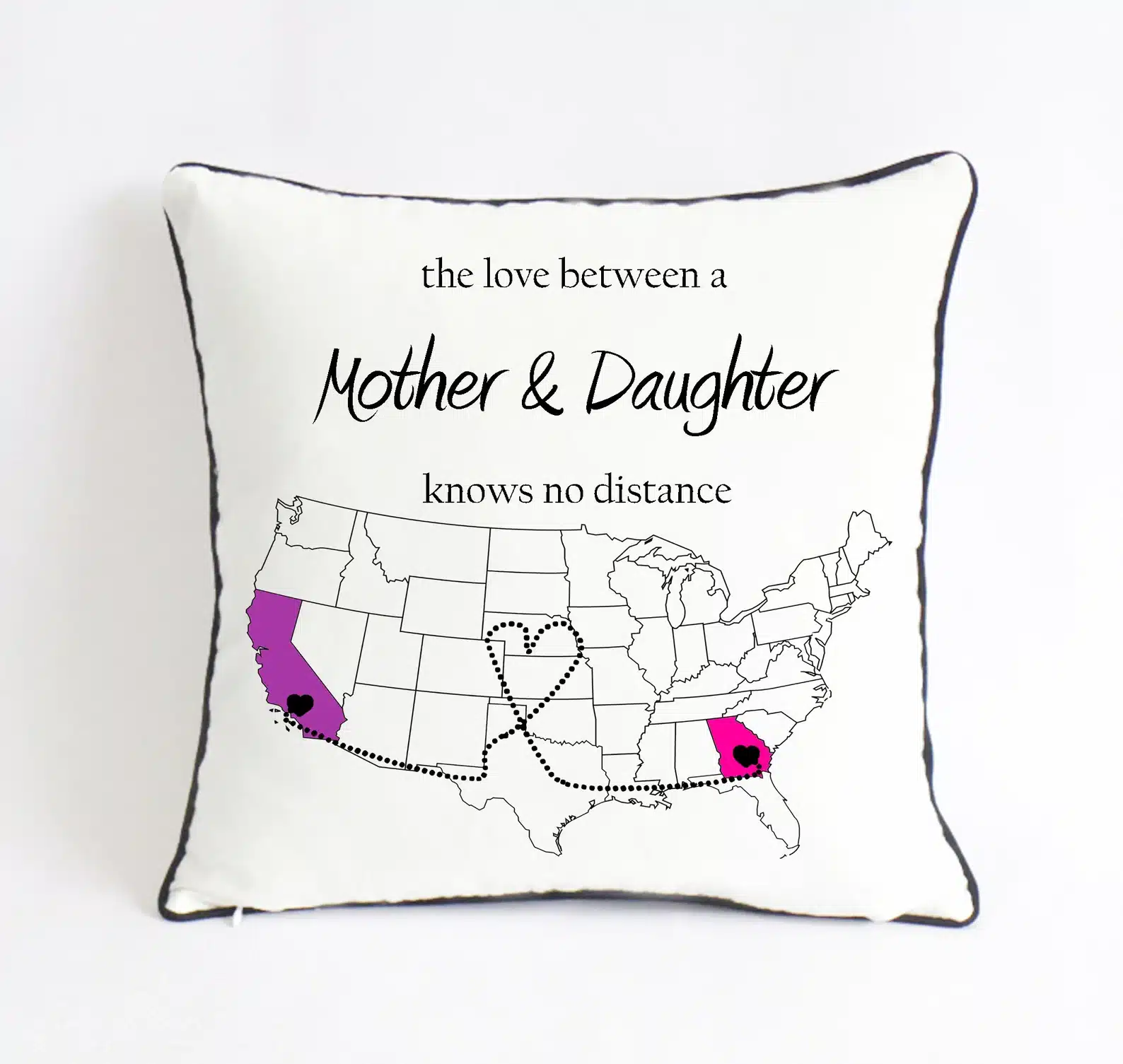Long Distance Mom Daughter Pillow