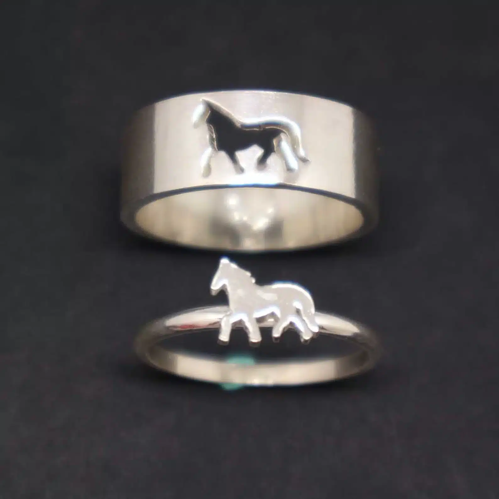 Horse Couple Set Promise Ring