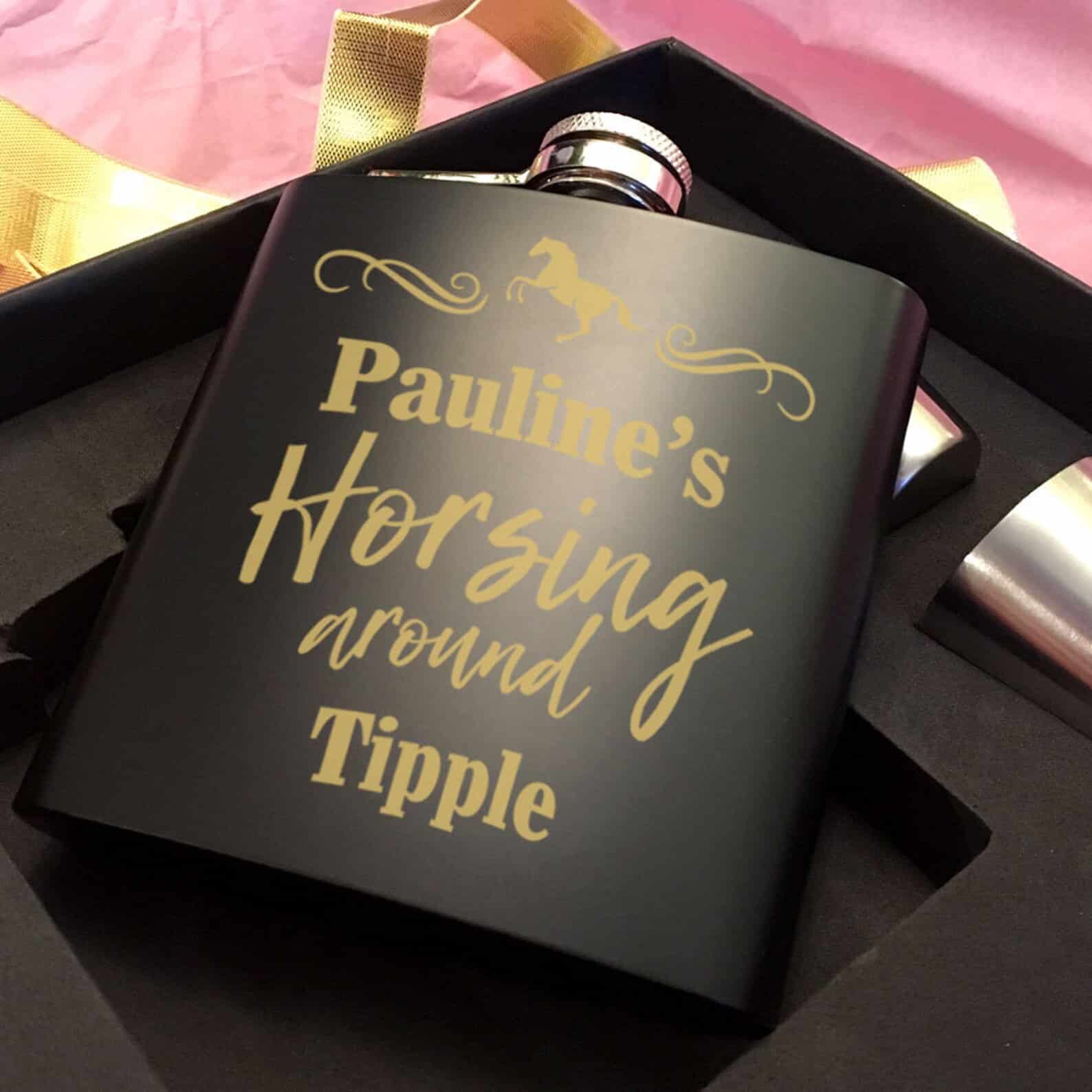 Laser Engraved Hip Flask