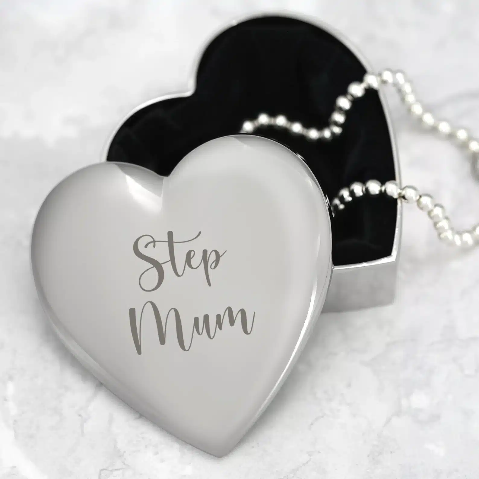 Step Mum Heart Silver Trinket Gifts