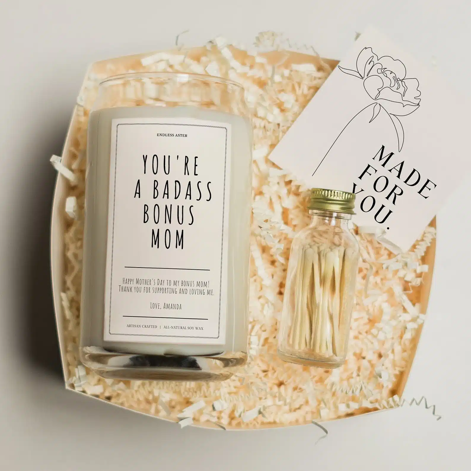 Bonus Mom Candle for Mothers Day Gift