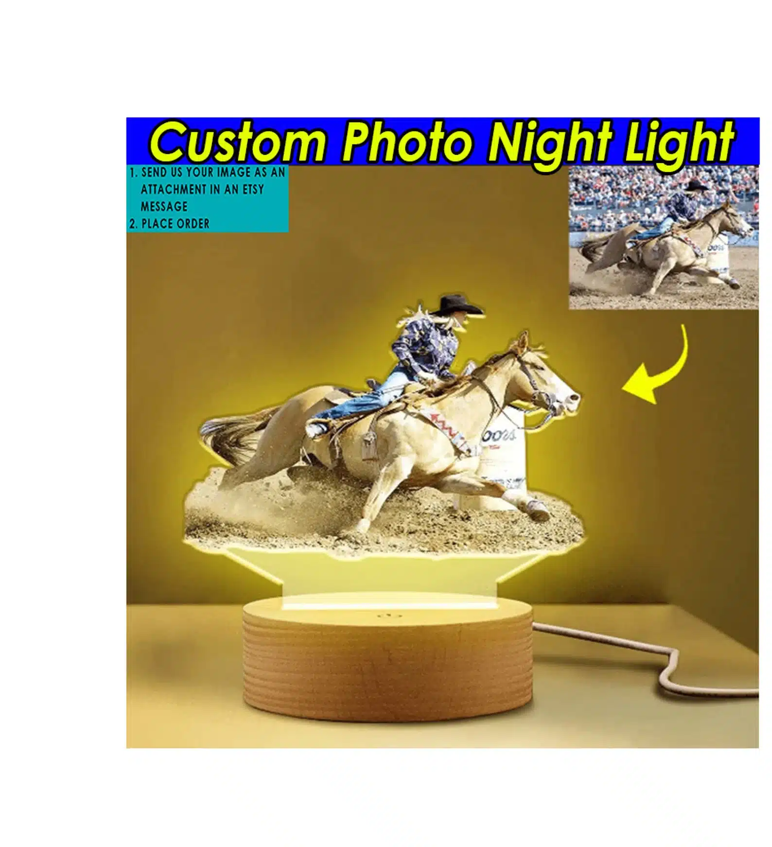 Horse Riding Personalized Printed Lamp