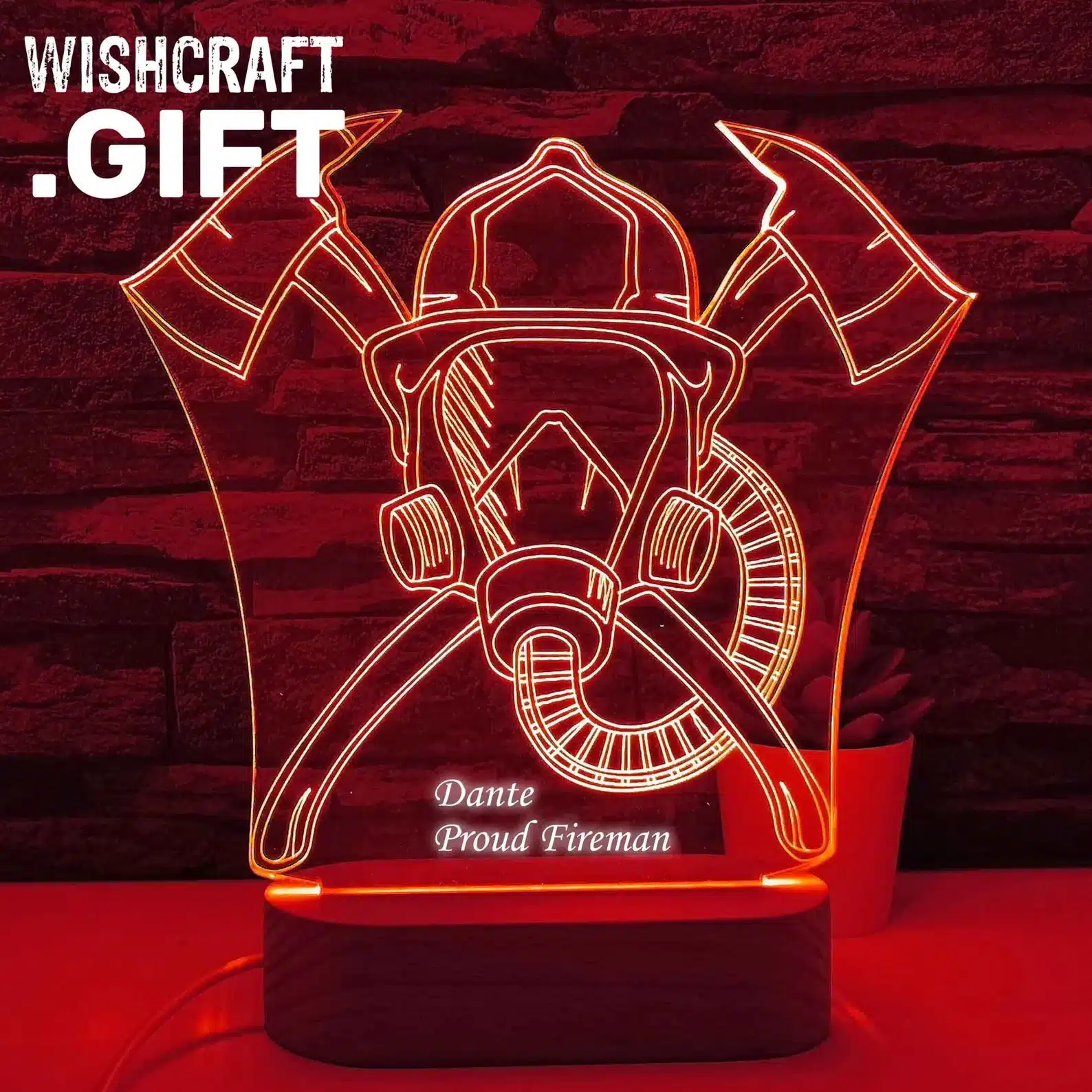 Gift for Firefighter LED Lamp