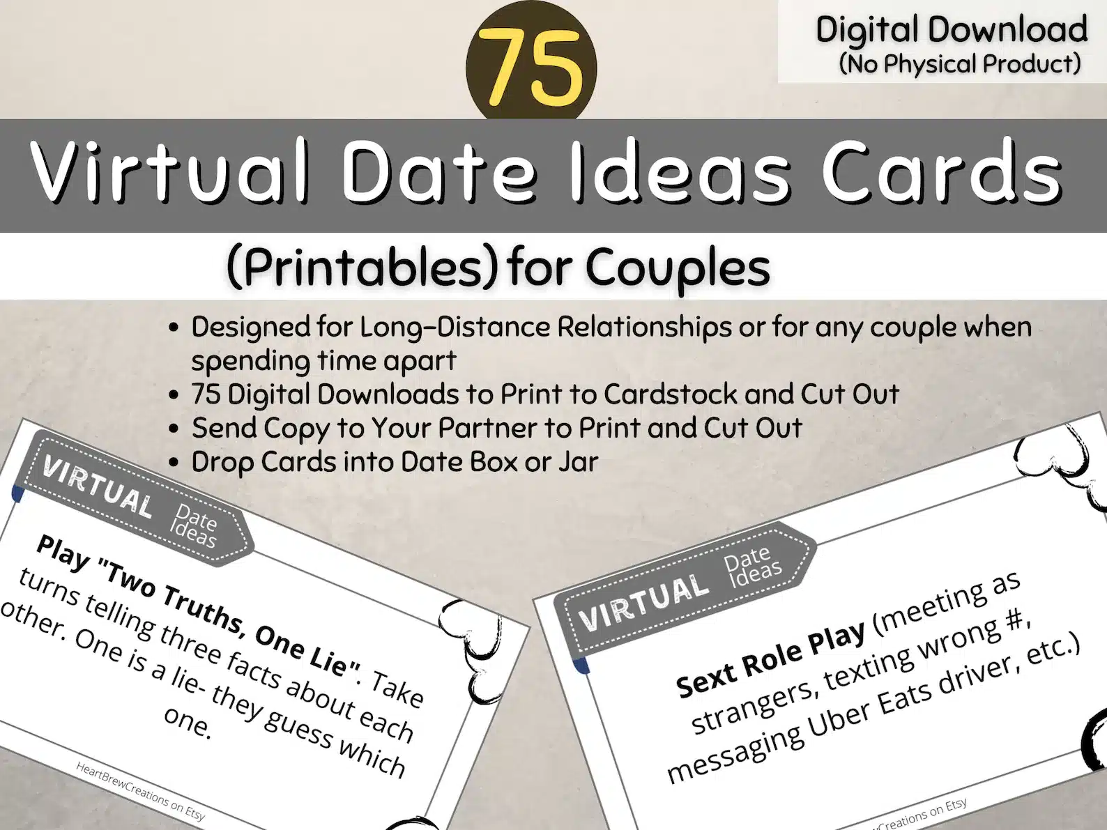 75 Virtual Date Idea Cards