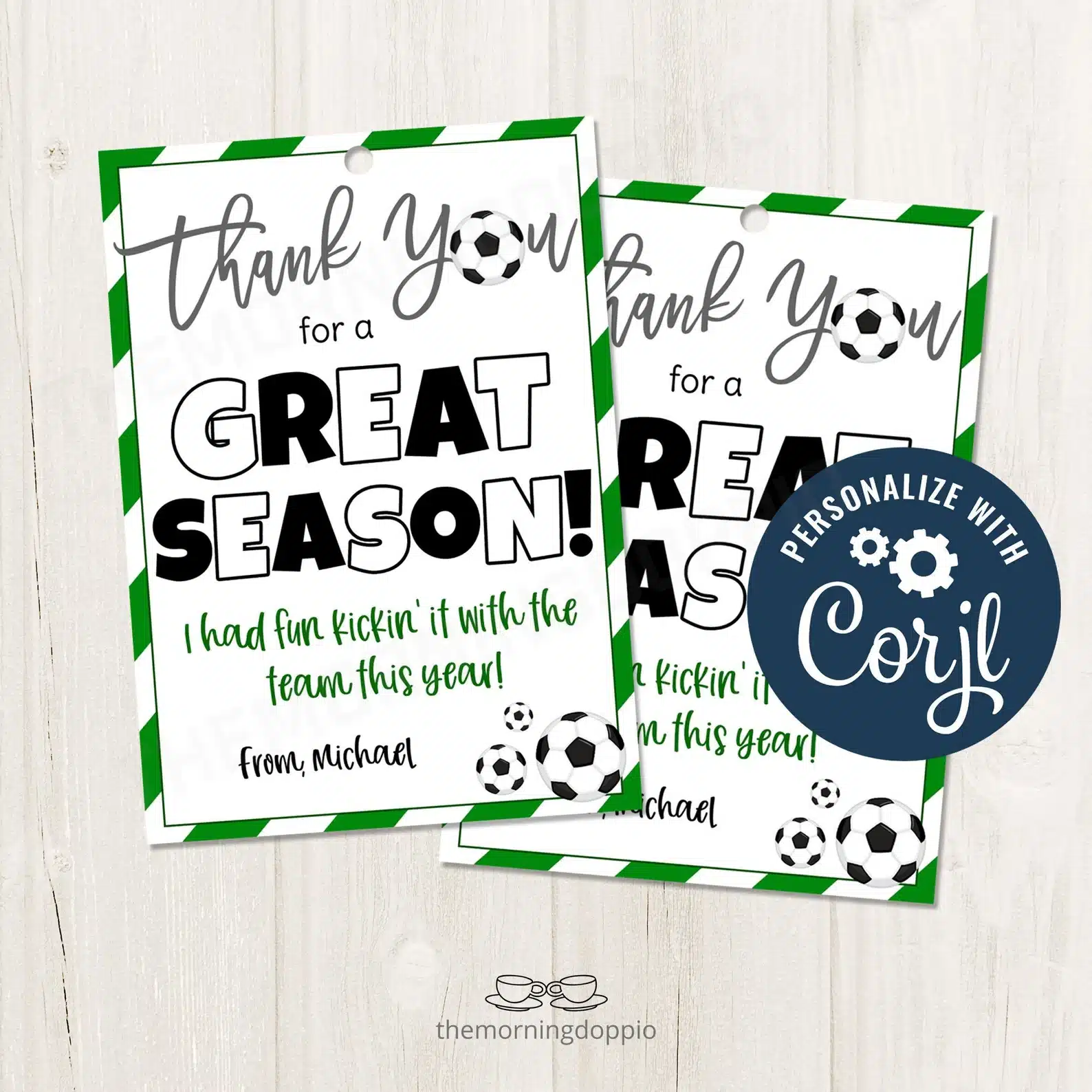 Soccer End of Season Gift Tag for Teams
