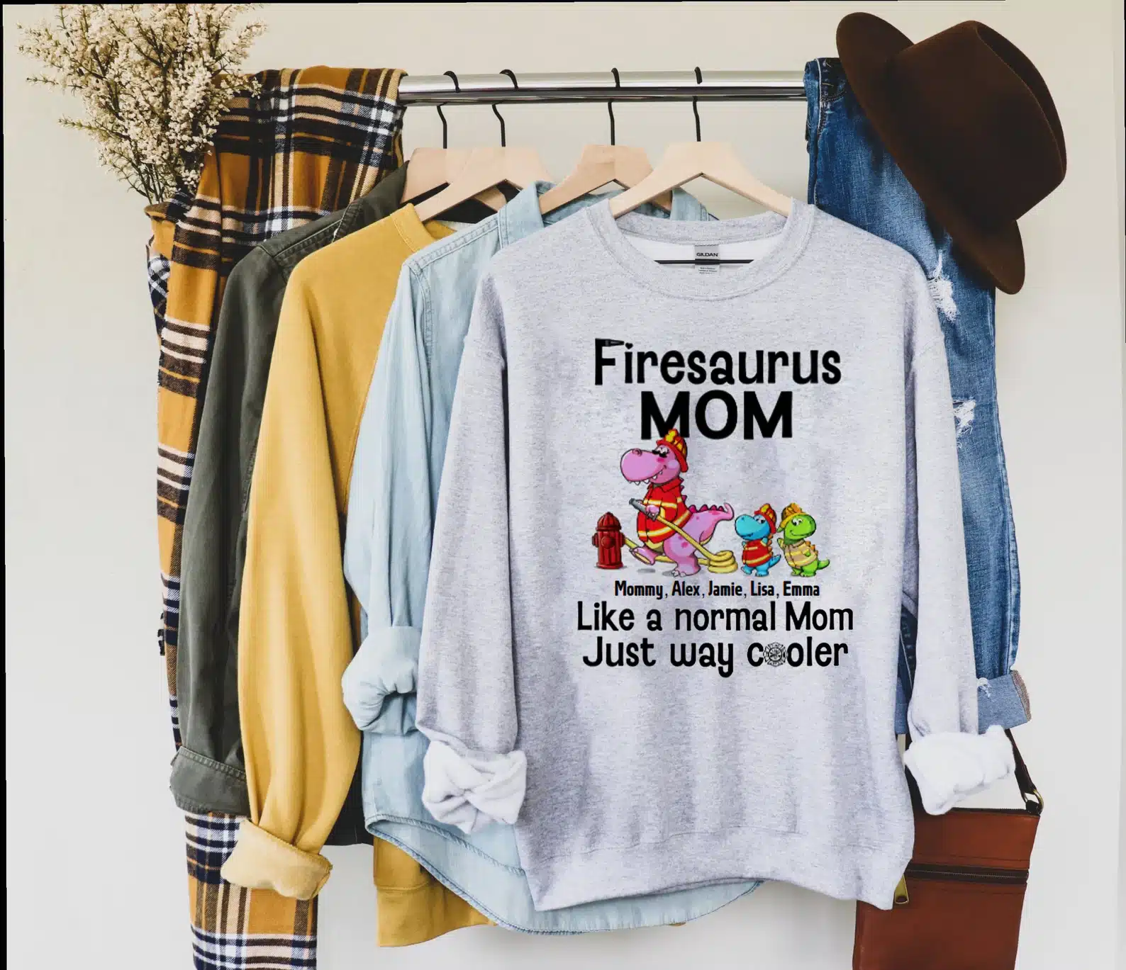 Funny Firesaurus Mom Shirt