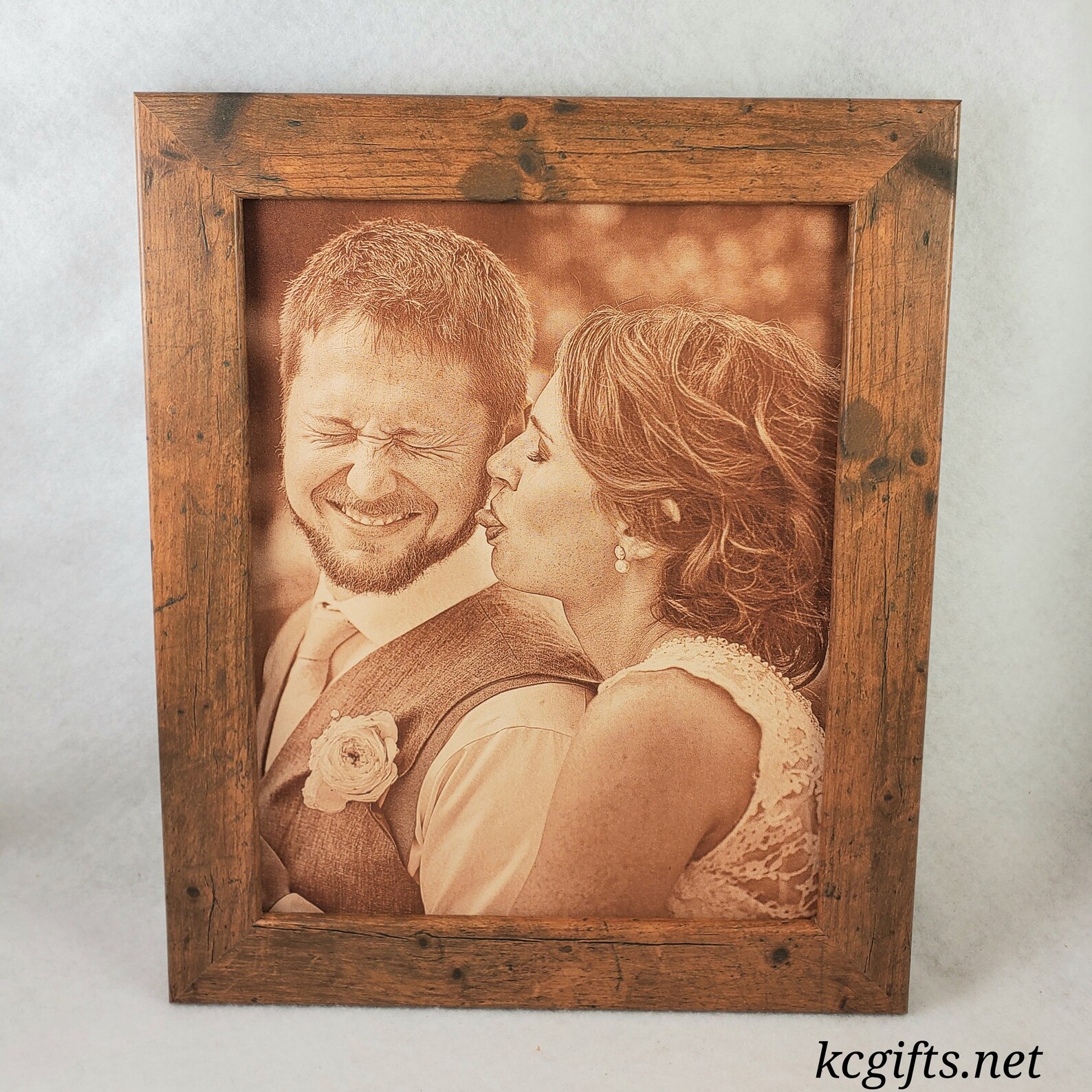 Photograph Engraved in Leather