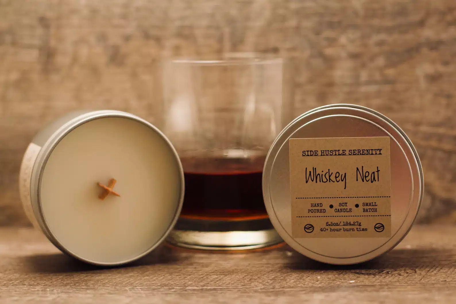Whiskey Neat Cocktail Scented Soy Candle