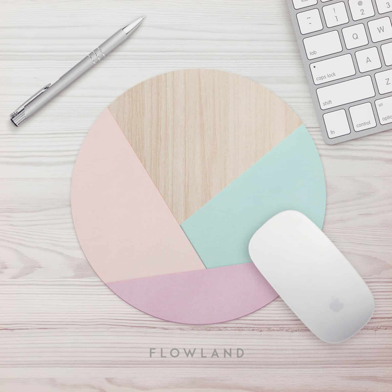Mouse Pad Geometric Wood Print