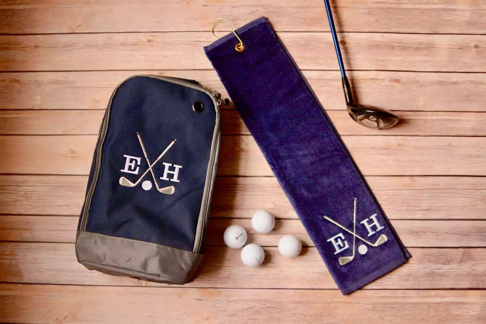 Personalized Golf Shoe Bag and Towel