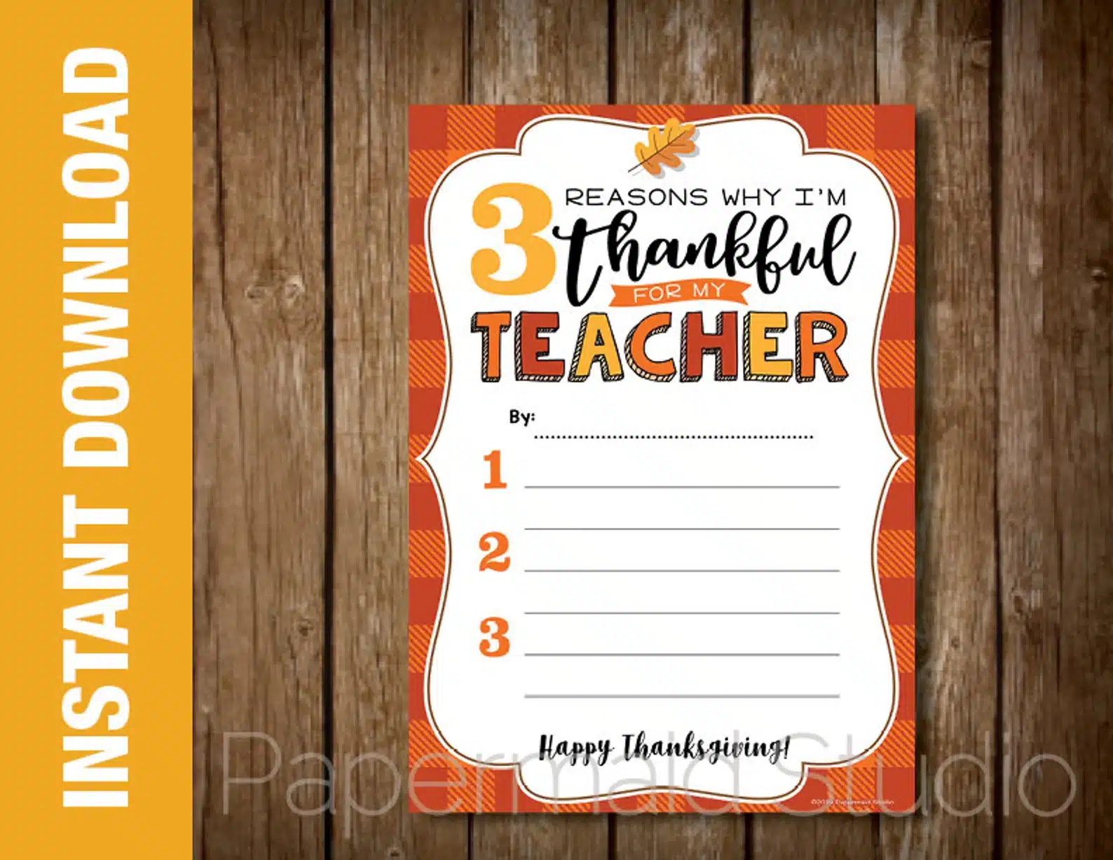 Teacher Thanksgiving Card