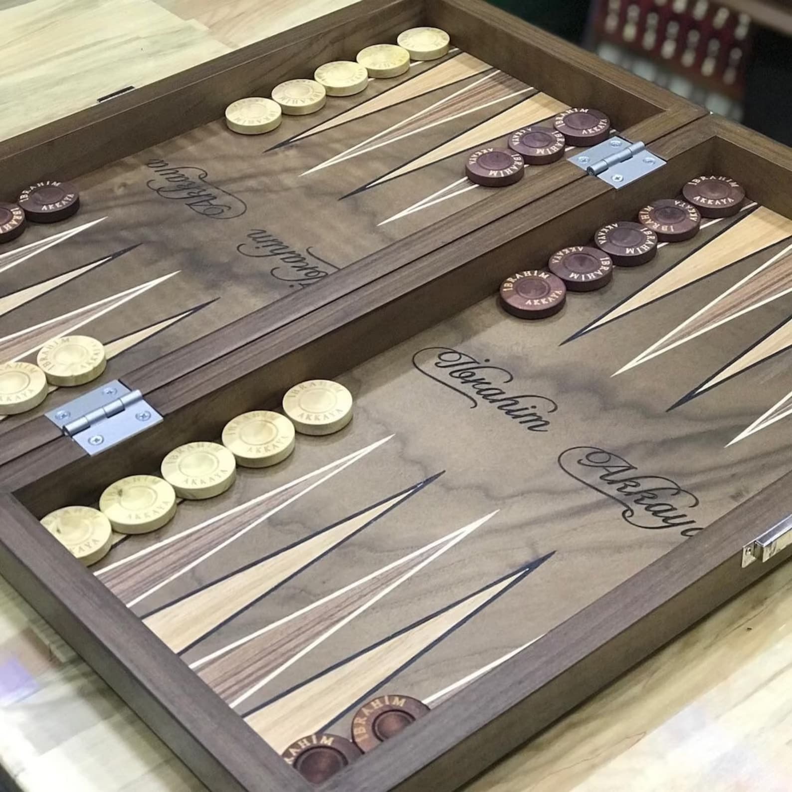 Personalized Backgammon Handmade Set