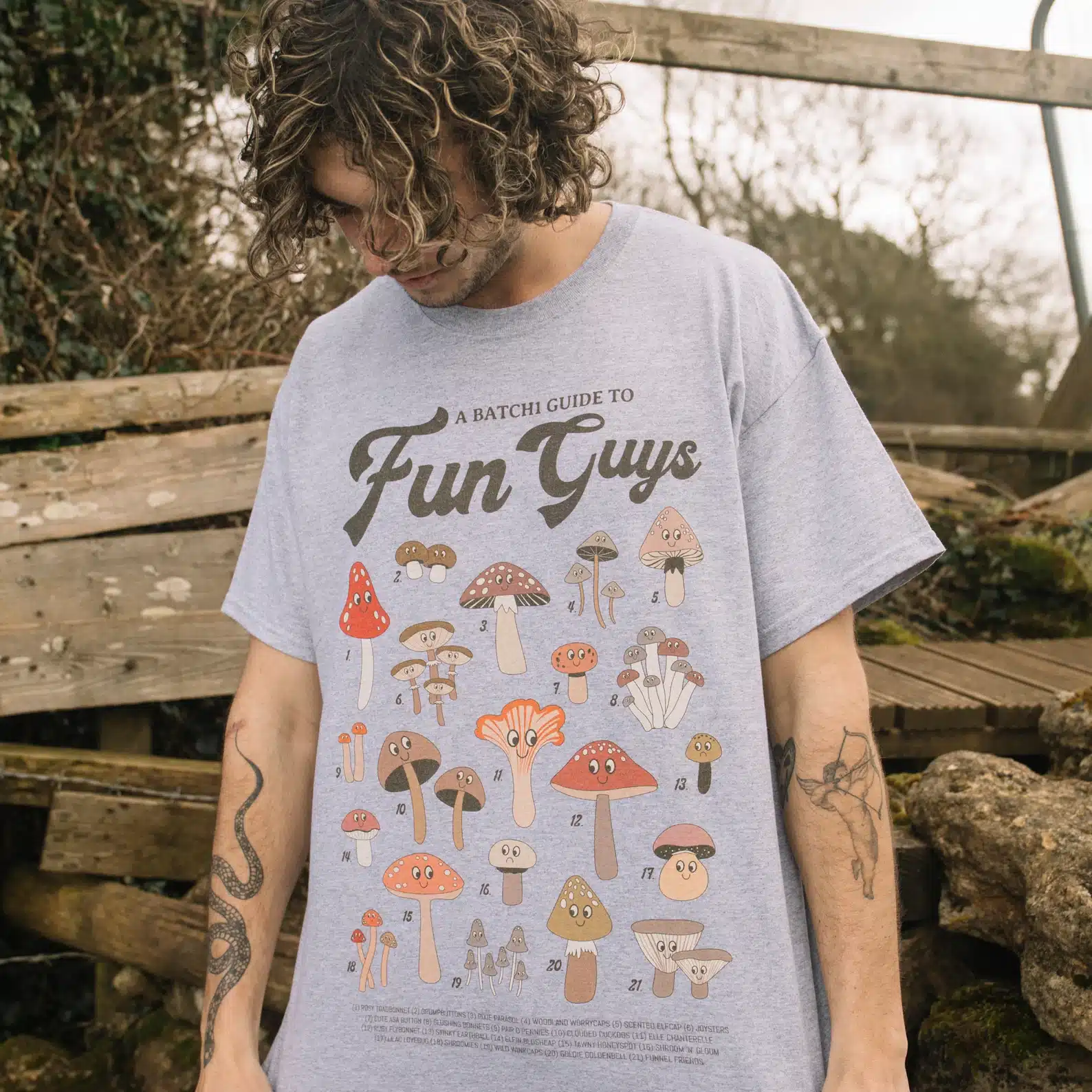 Fun Guys Men's Mushroom Guide T-shirt