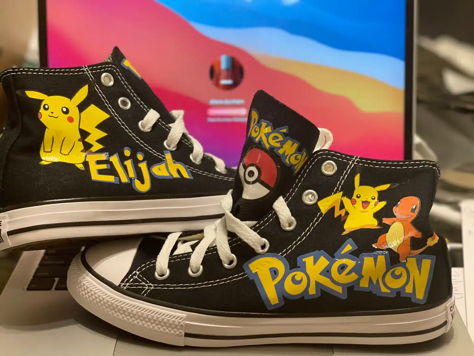 Pokemon Multicolor Black Sneakers