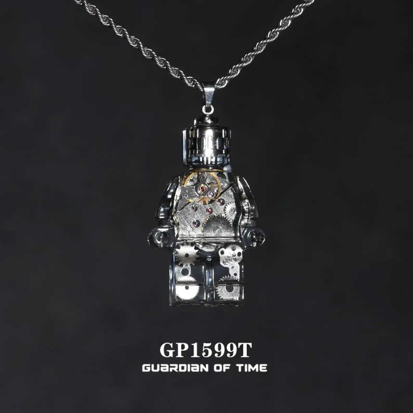 Guardian of Time Robot Handmade Necklace