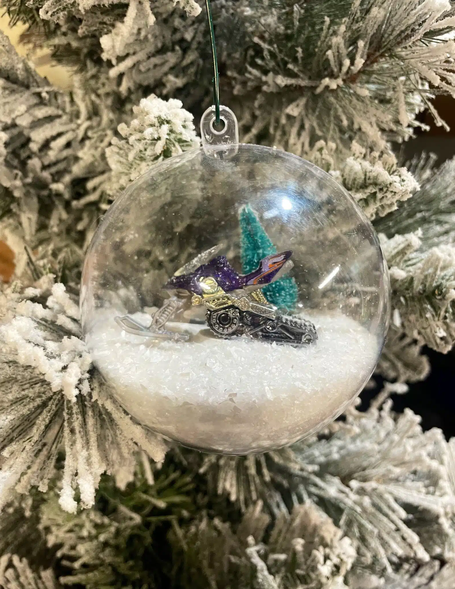 Snowmobile With Christmas Tree
