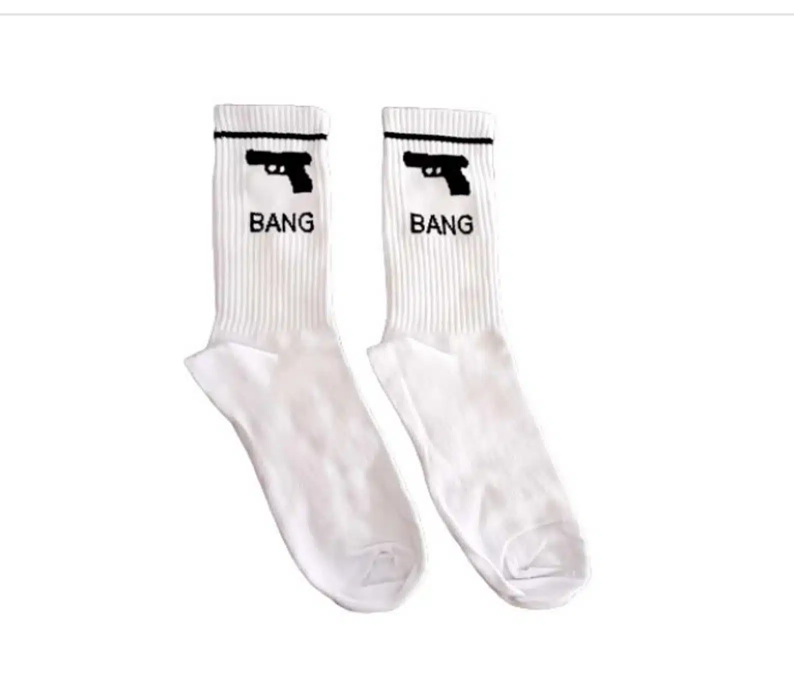Cotton Long Socks Bang Pistol Gun