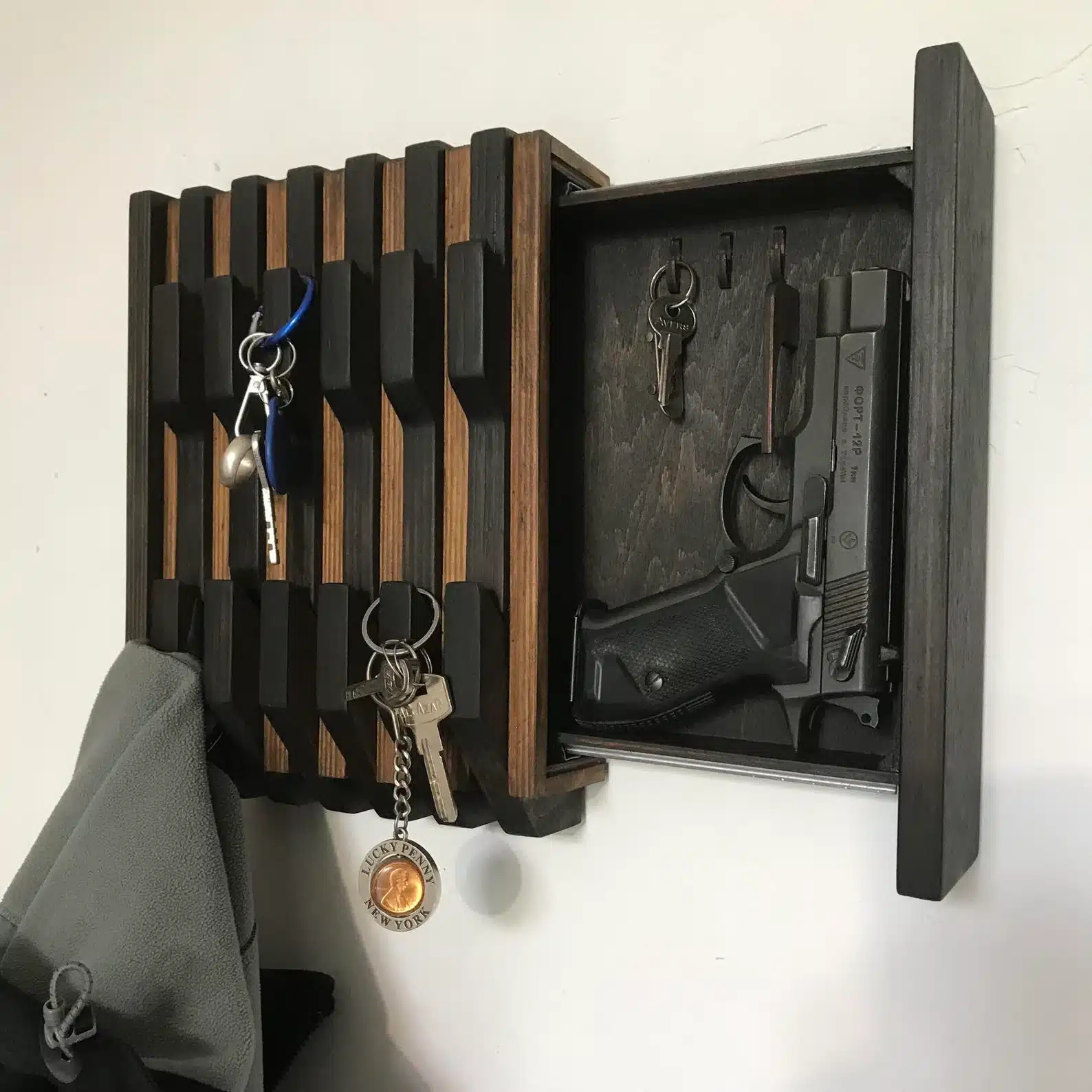 Wood Wall Hanger Secret Box