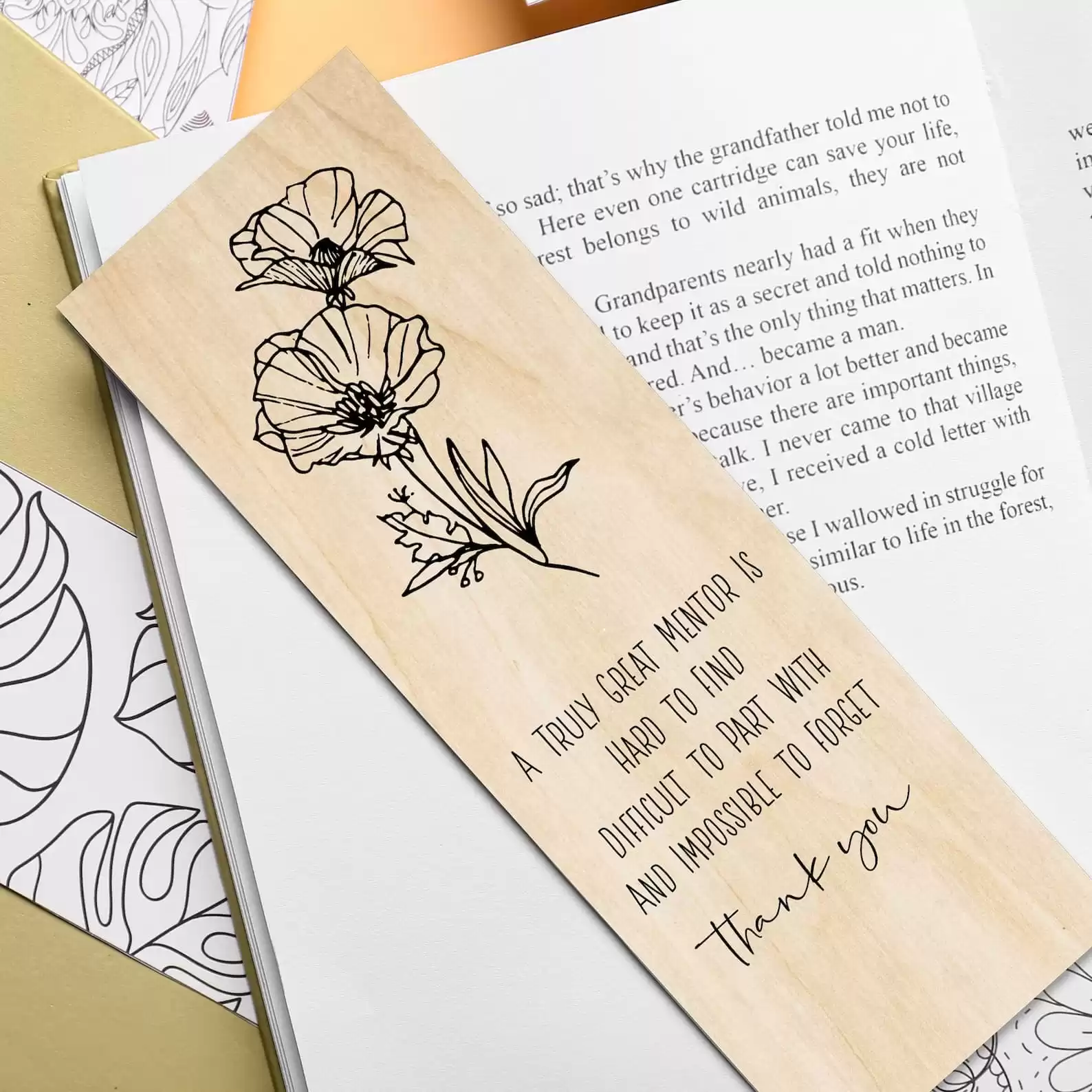 Mentor Gifts Wood Bookmark