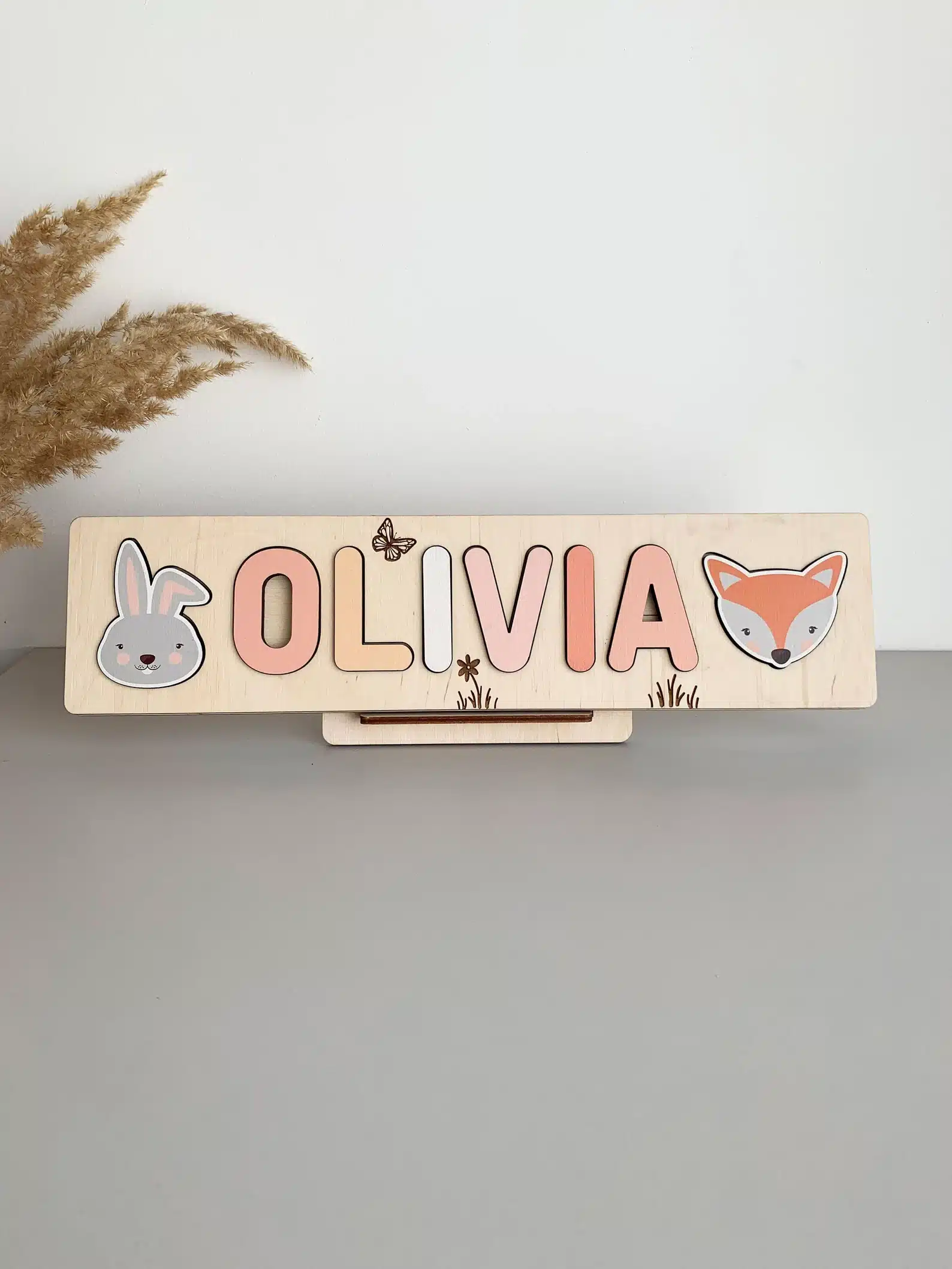 Wooden Name Puzzle With Animals