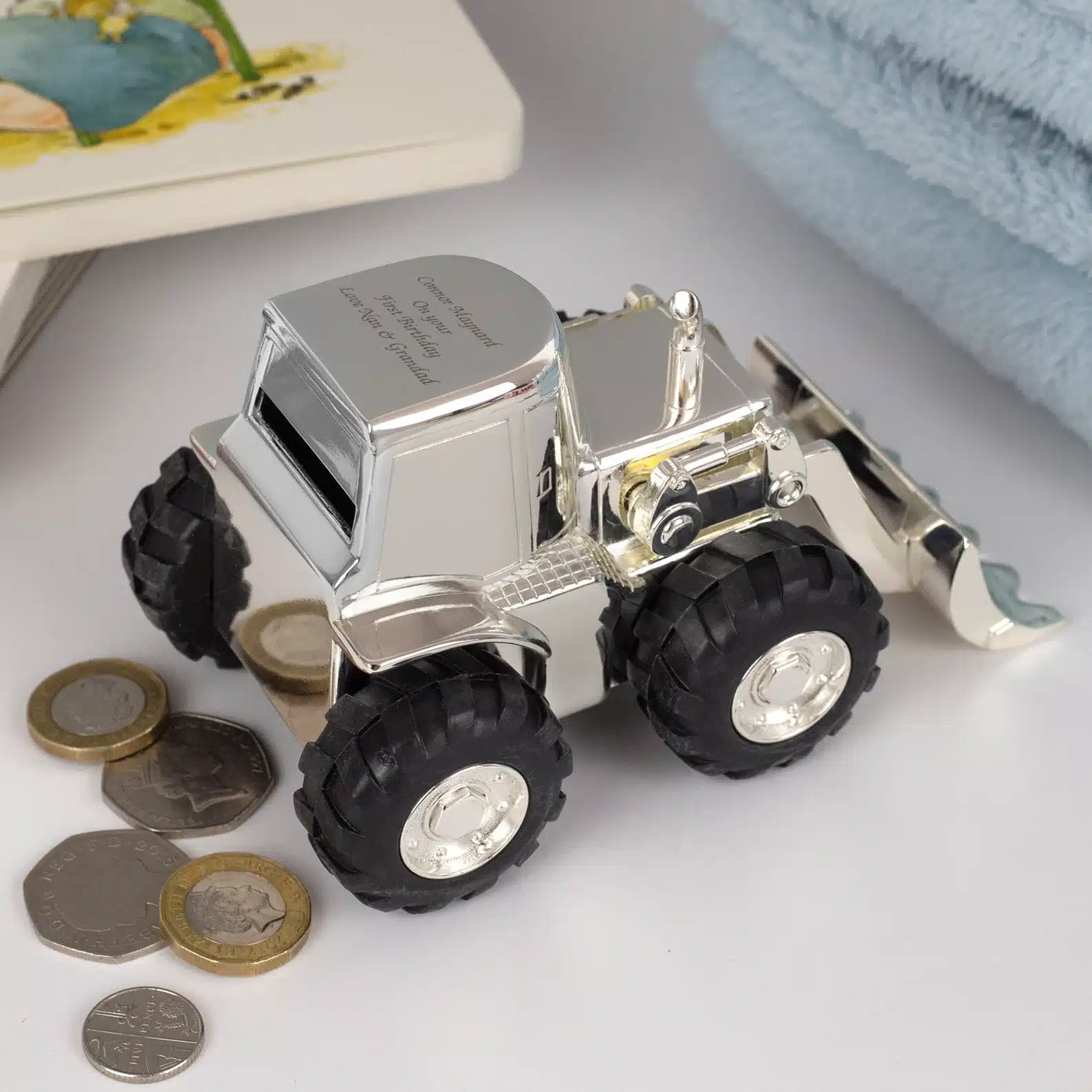 Personalized Silver Digger Truck Money Box