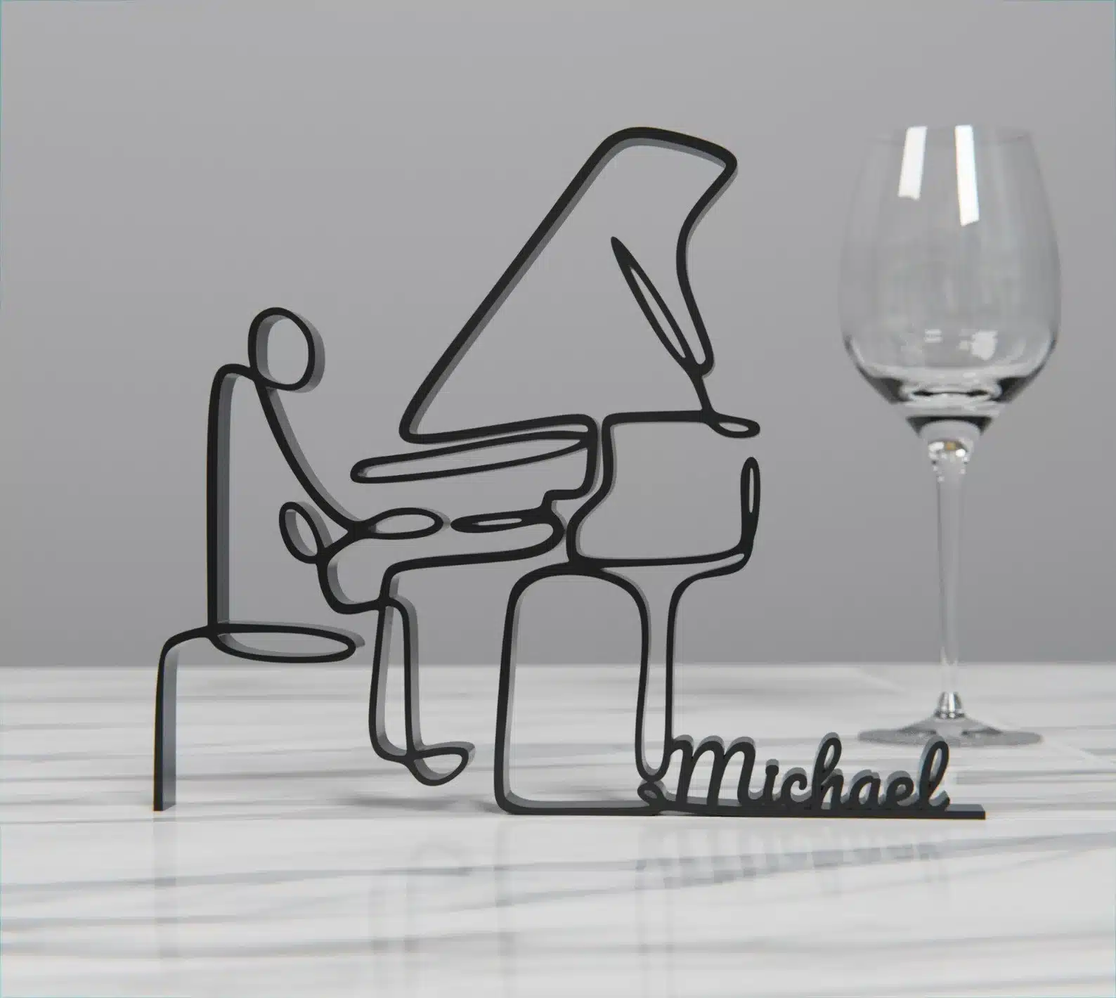 Pianist Minimalist Art Sculpture