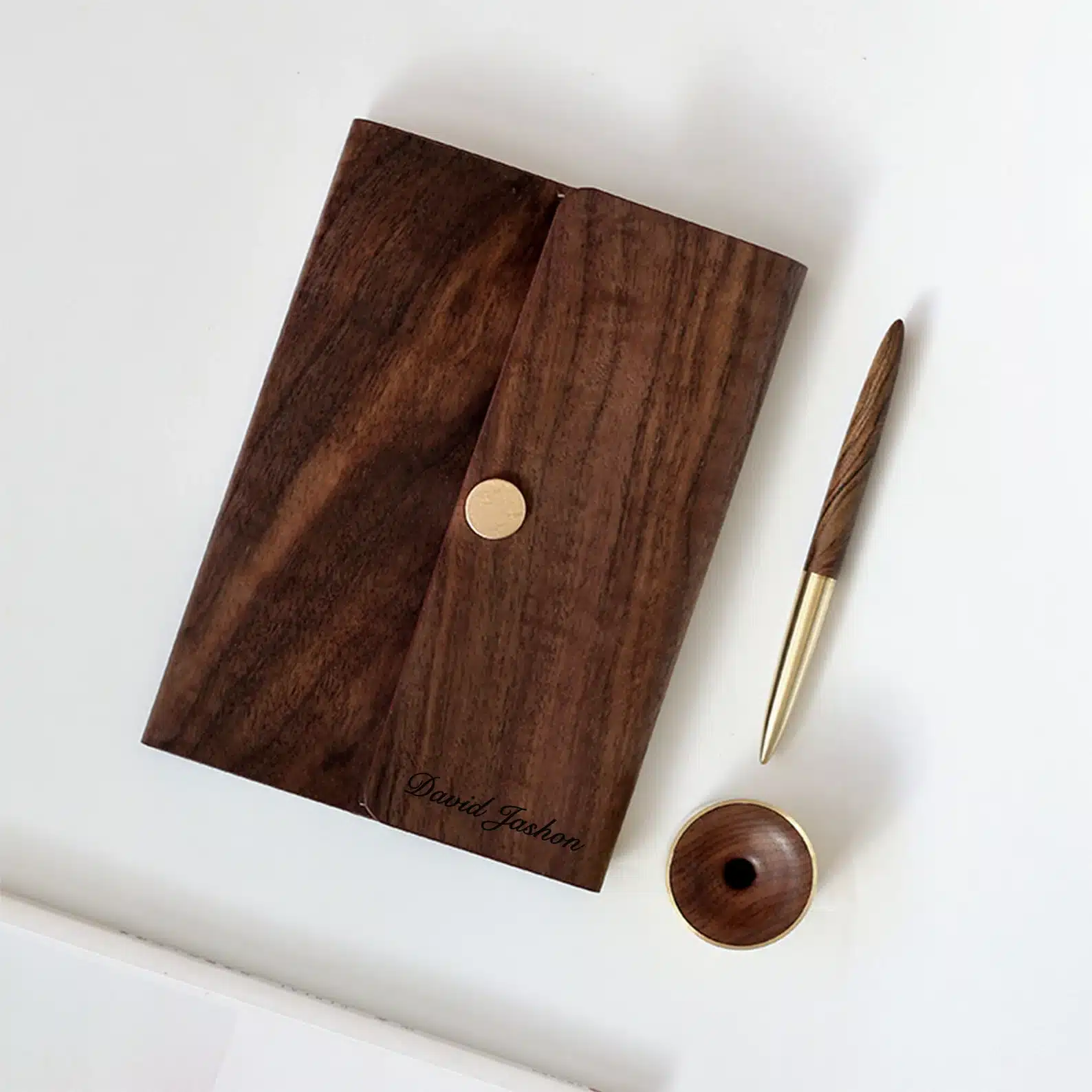 Personalized Refillable Wooden Journal