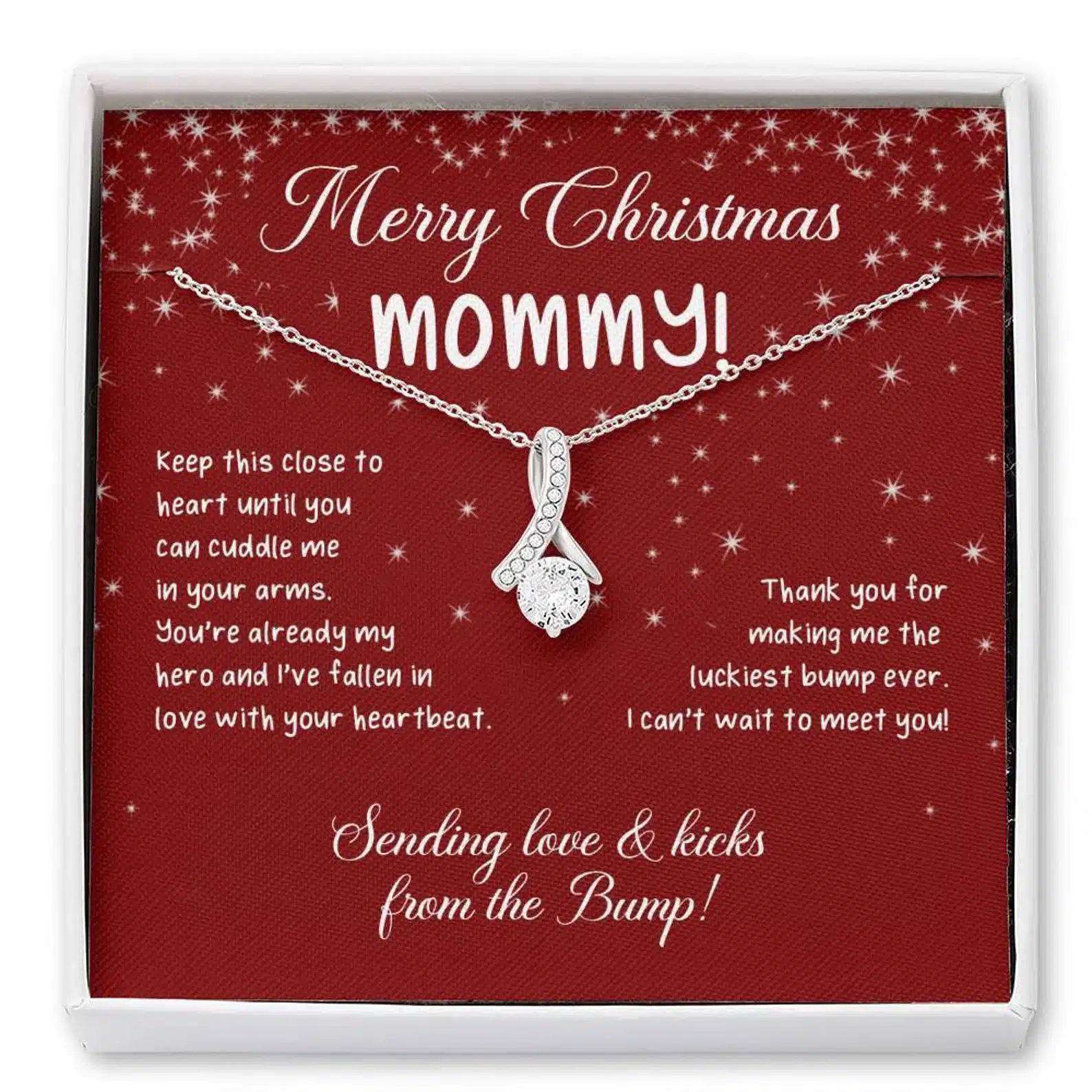 Mom to Be Christmas Necklace