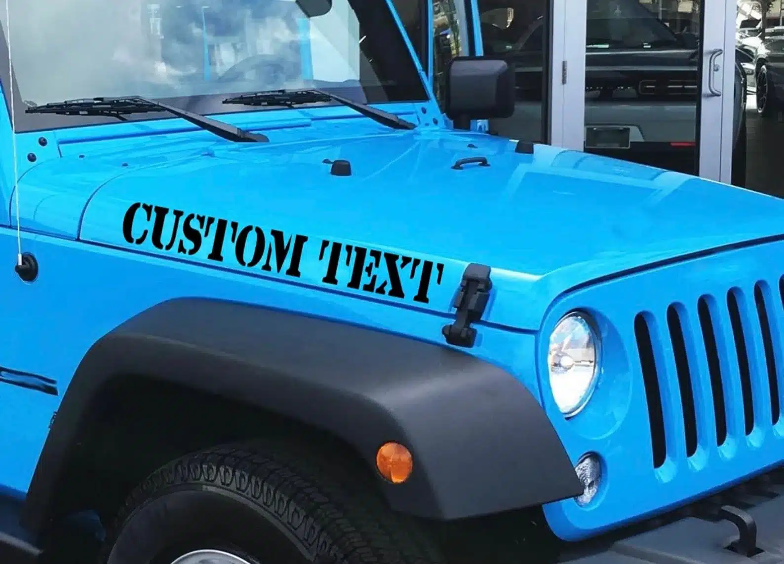 Custom Text Jeep Wrangler Hood Decal