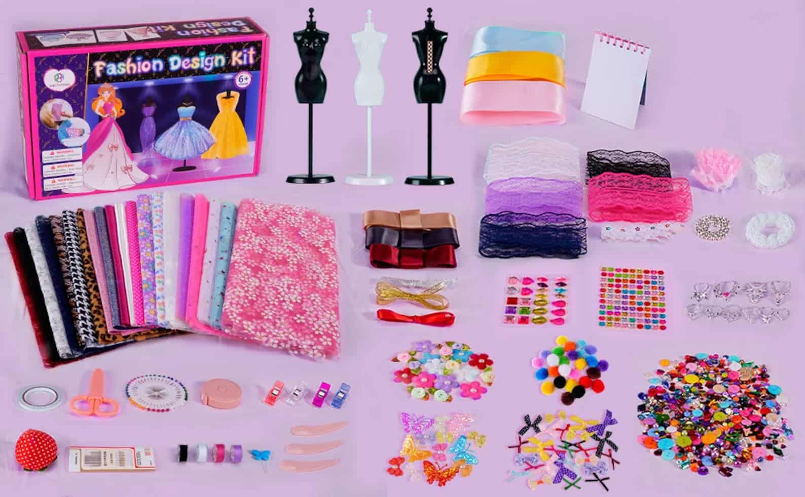 Fashion Design Kit With 3 Doll Dress Stands
