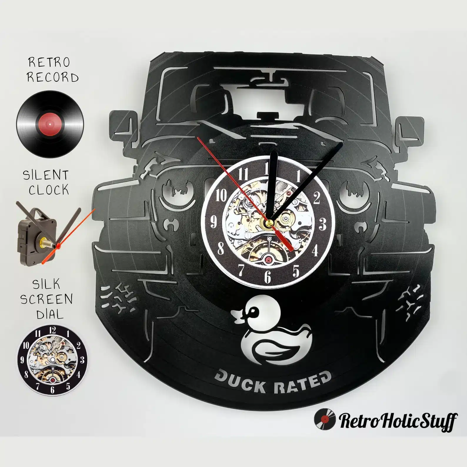 Jeeps Vinyl Record Clock Gift for Men