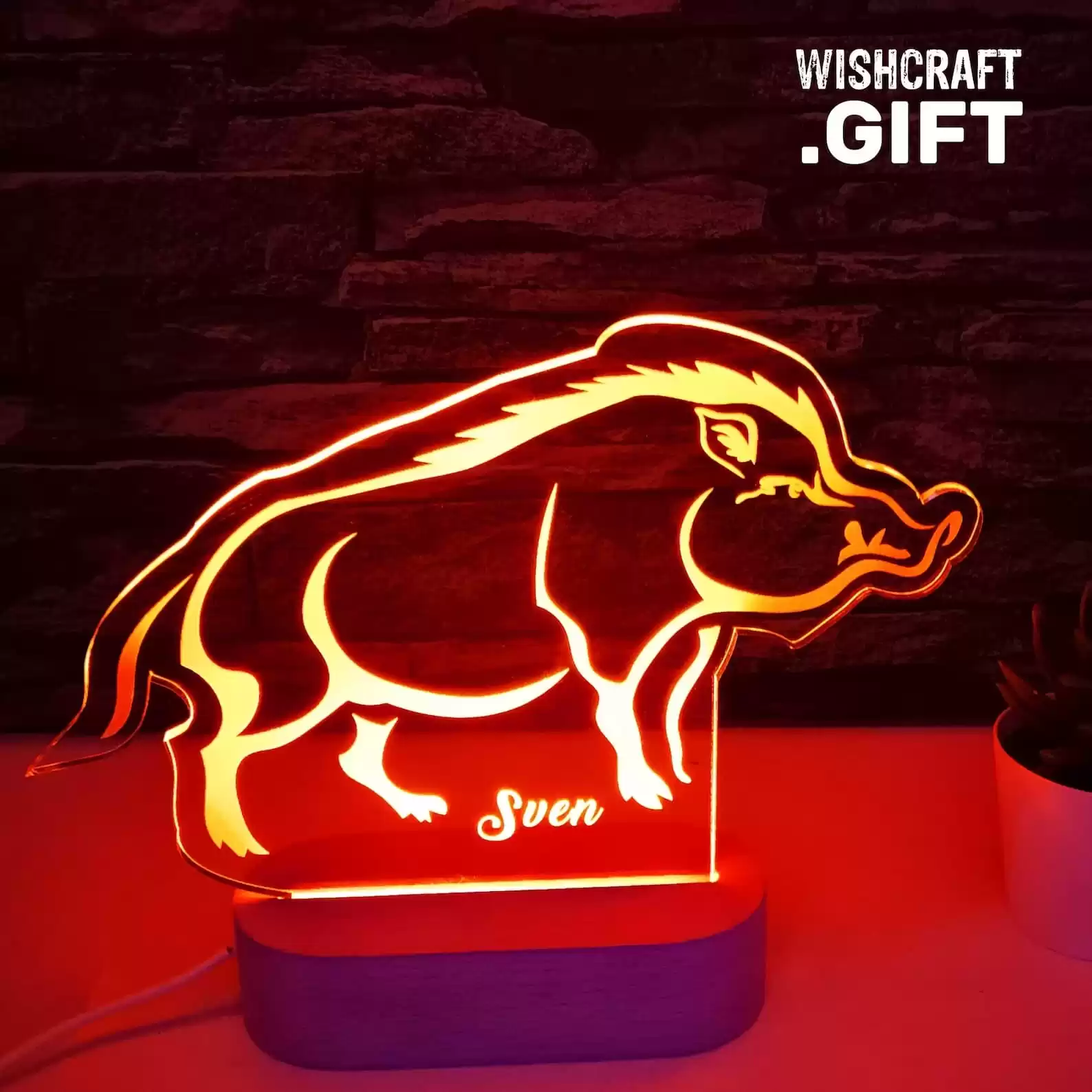 Hunter Boar Lamp Gift for Him