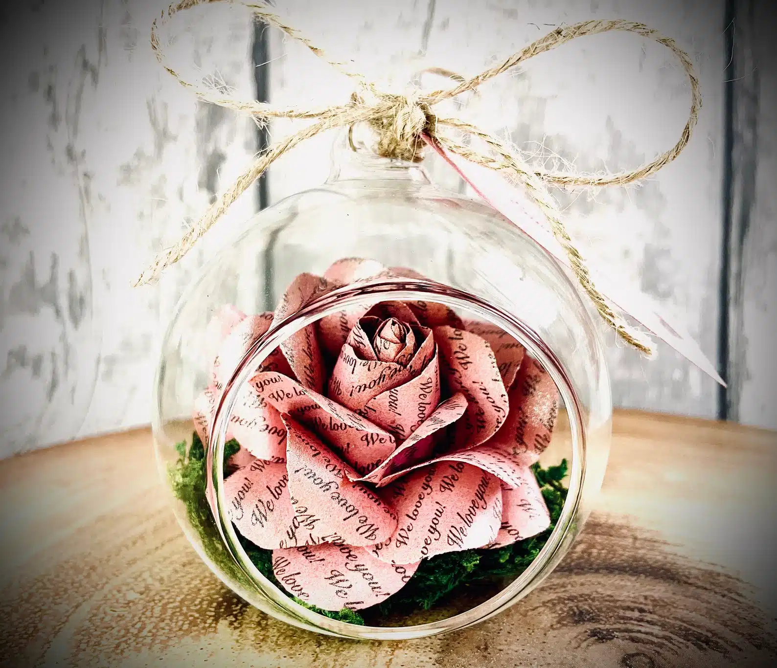 Personalised Rose in Glass Globe Anniversary
