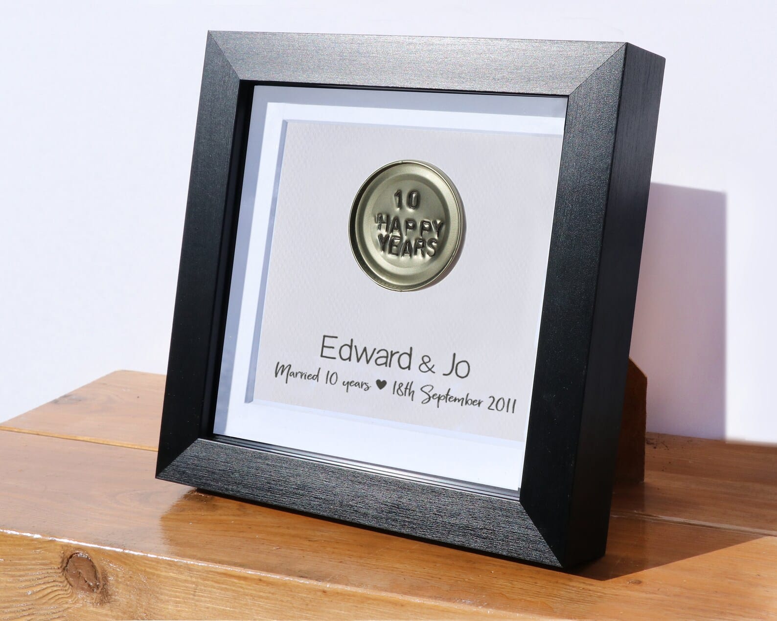 10th Anniversary Gift Tin Framed