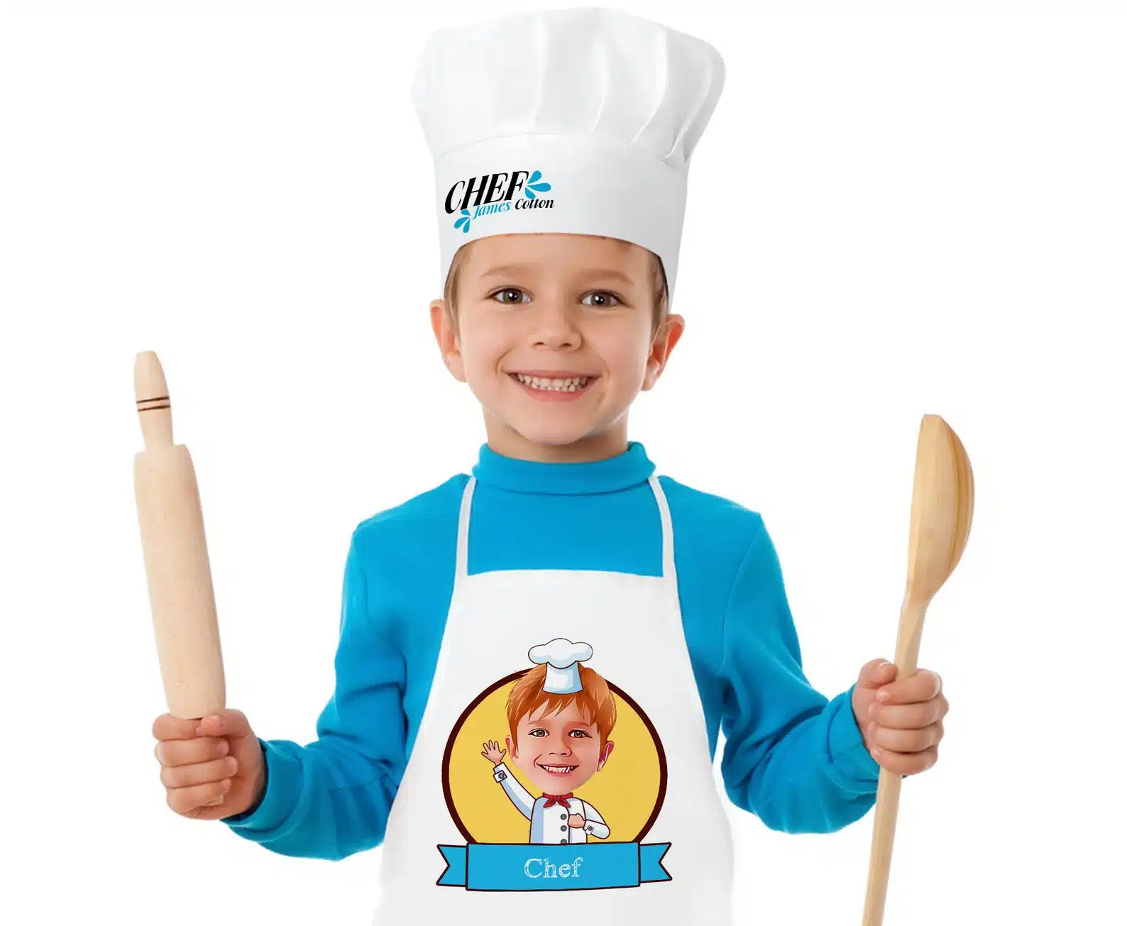 Children's Kitchen Apron and Cook Cap