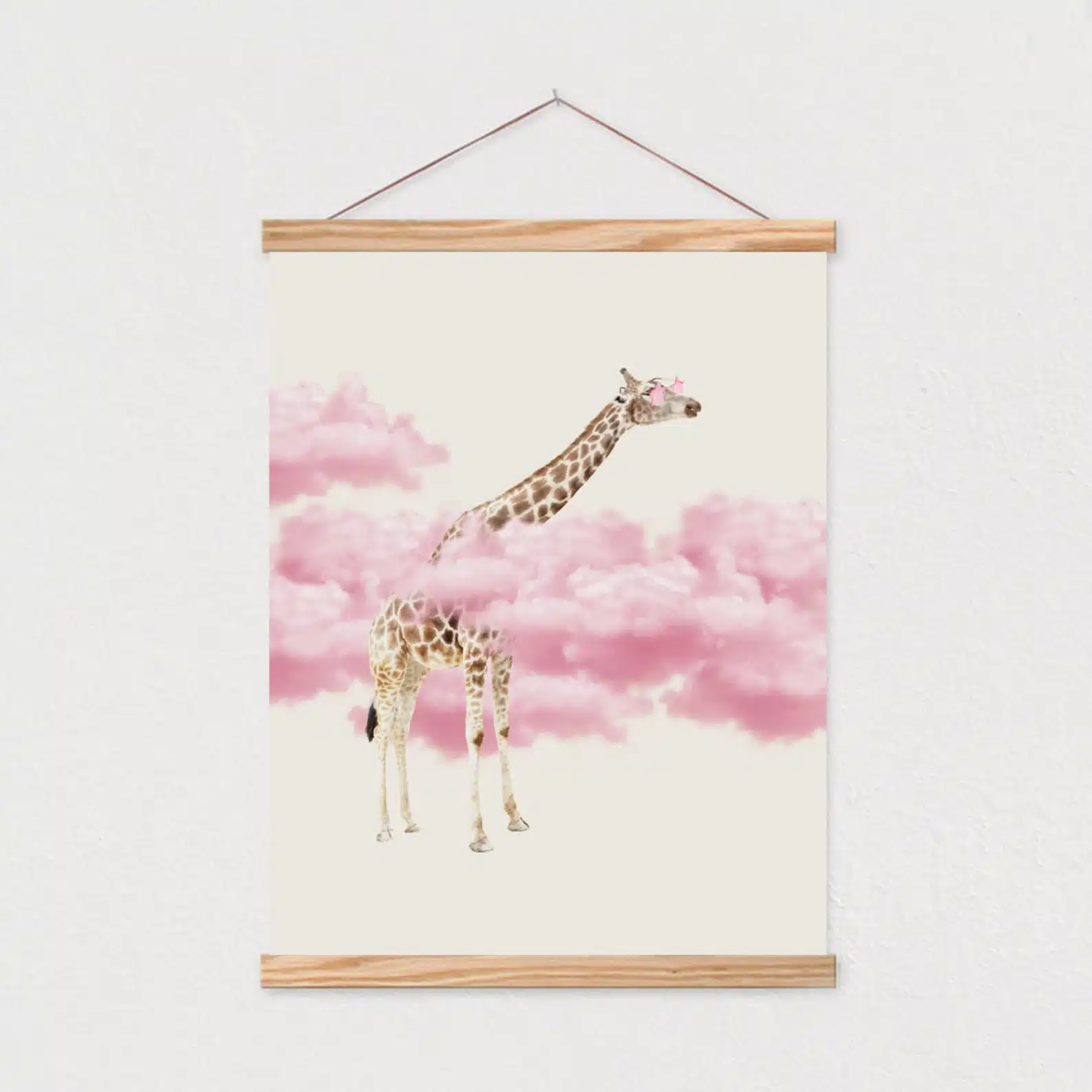 Giraffe Pink Clouds and Pink Sunglasses