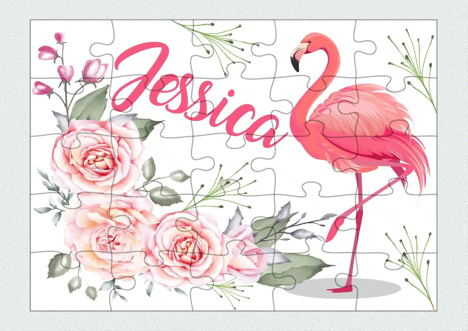 Flamingo Jigsaw Puzzle Personalized