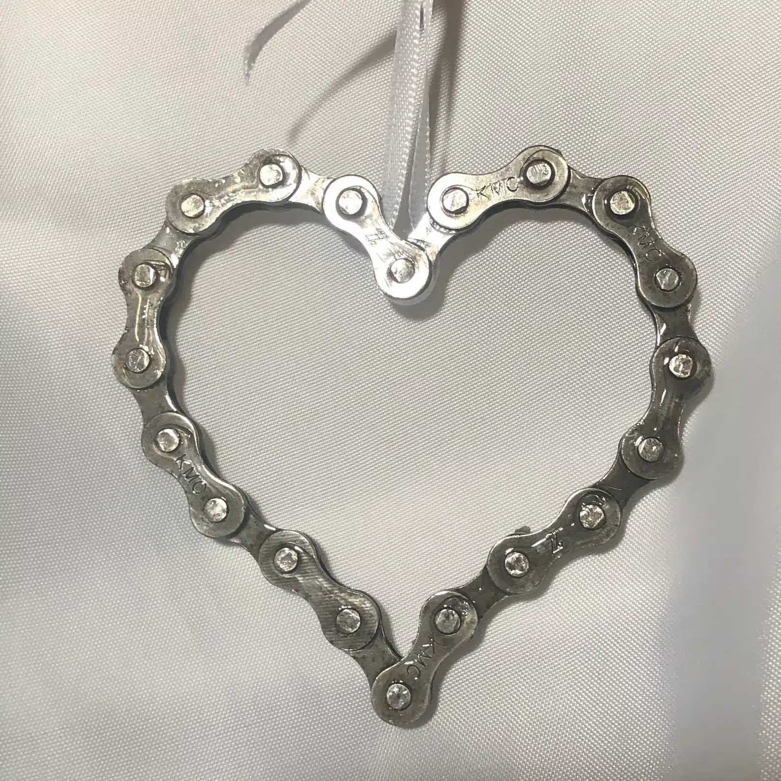 Upcycled Bike Chain Heart Ornament
