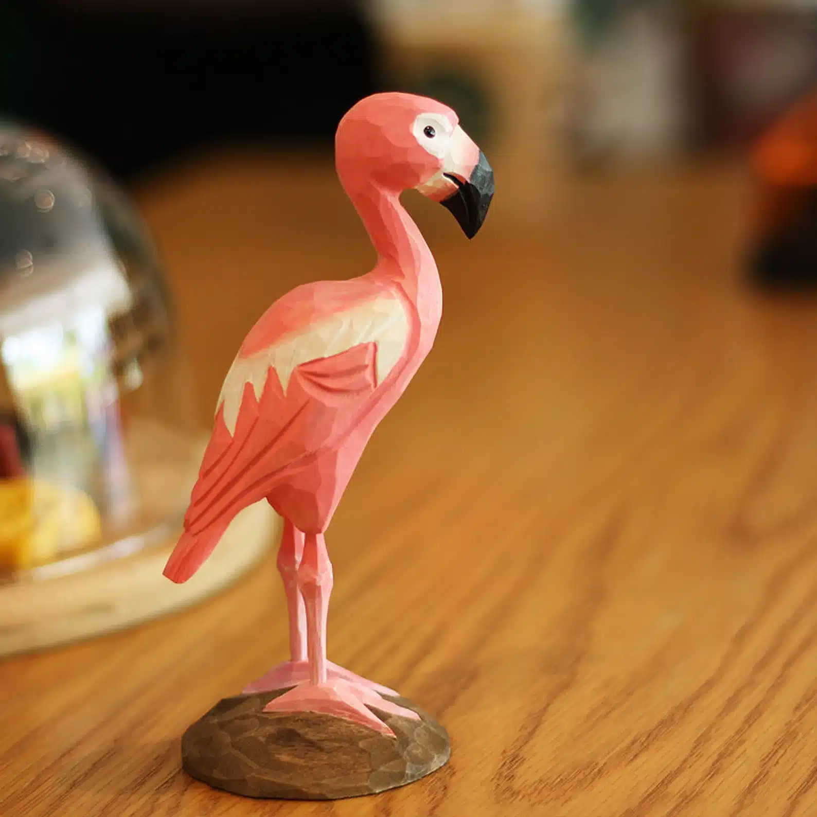 Wooden Flamingo Pink Flamingo Figurine