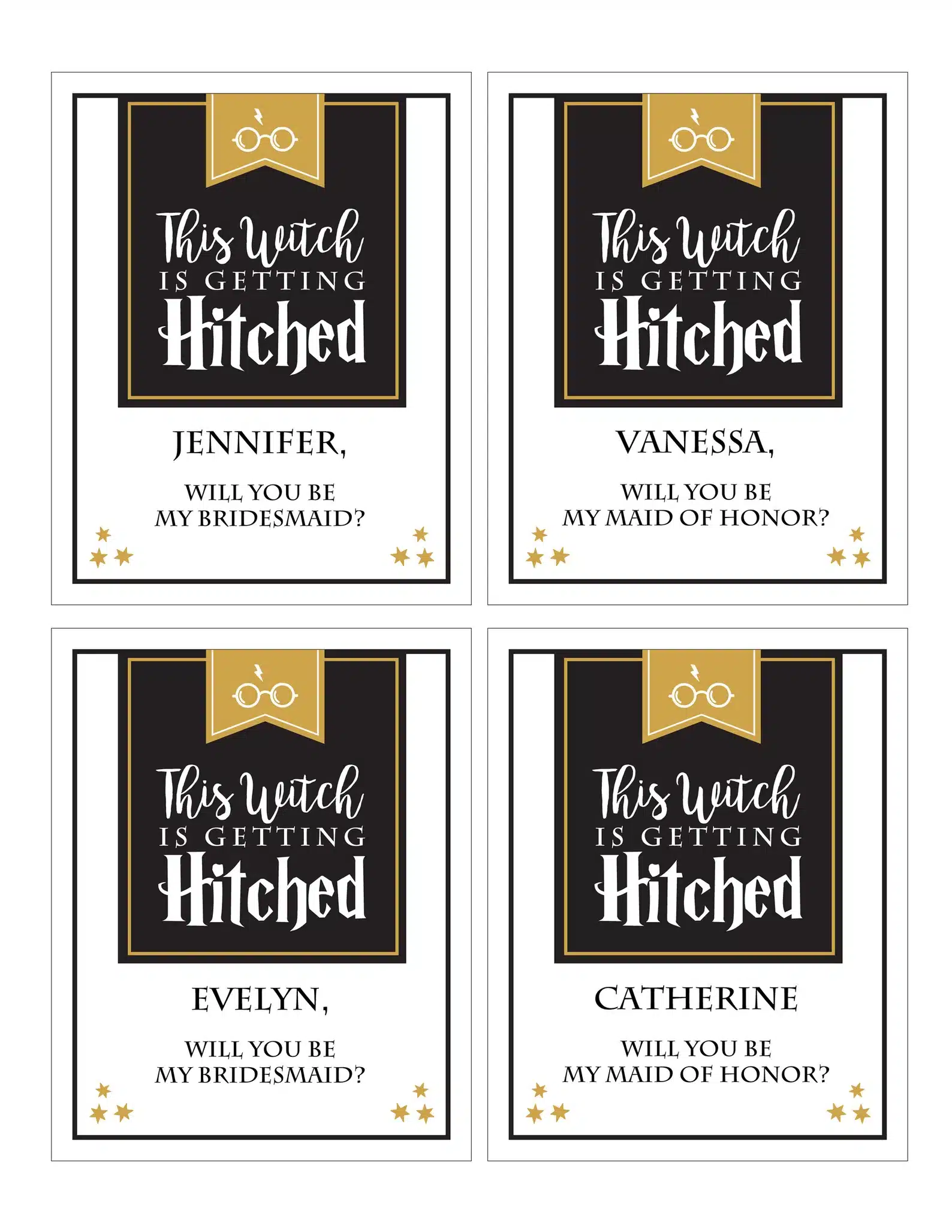 Magical Bridesmaid Printable Wine Labels