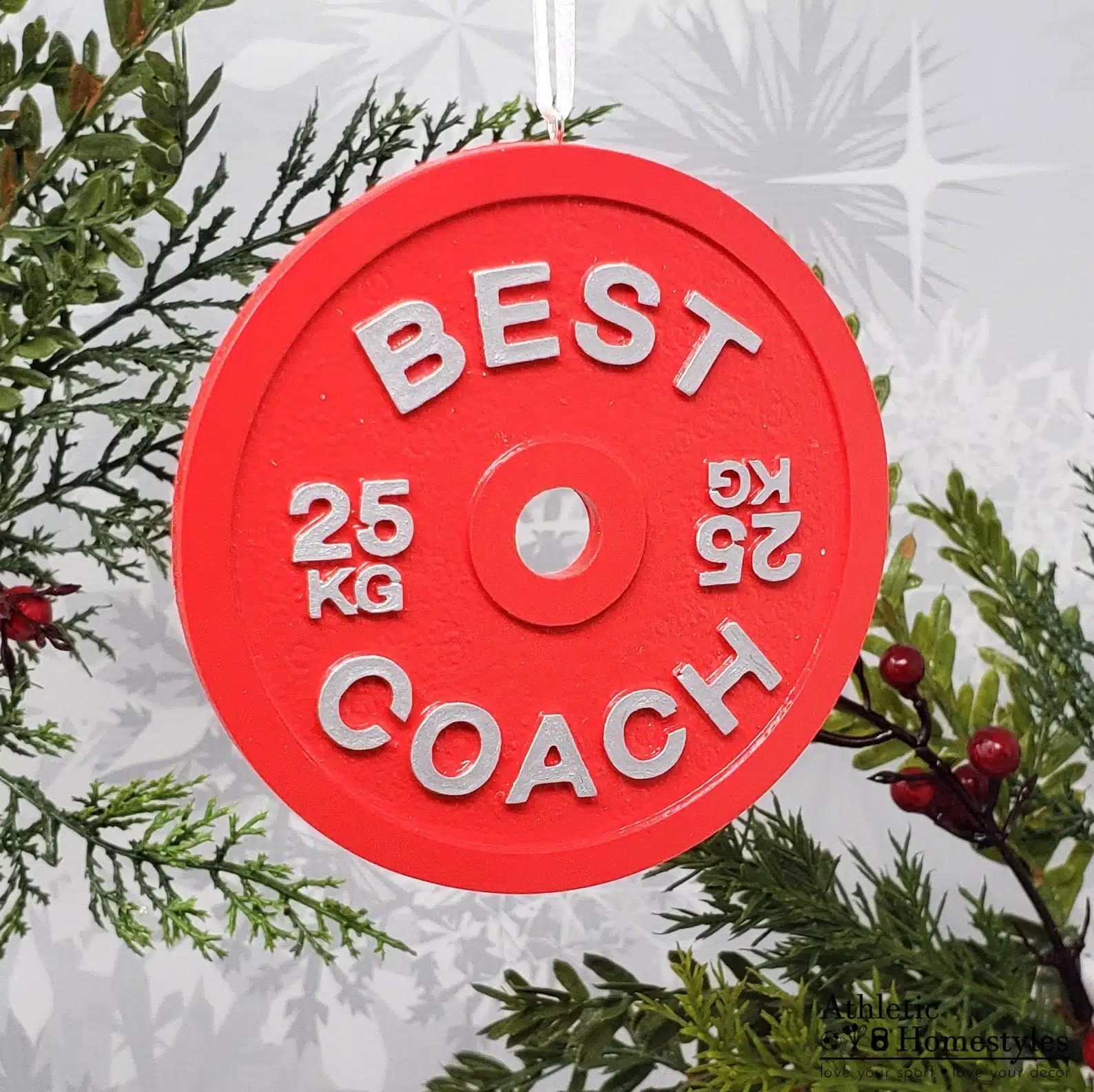 Barbell Plate Christmas Decoration