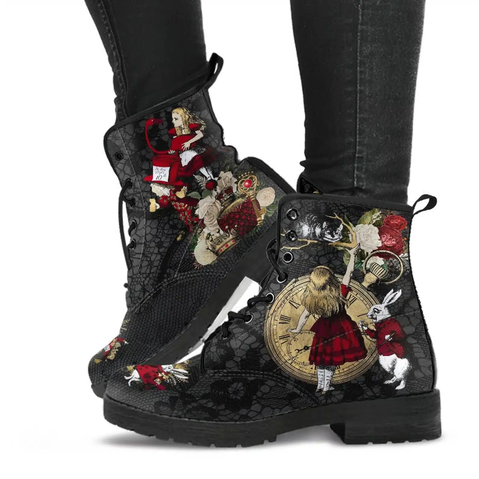 Combat Boots Alice in Wonderland