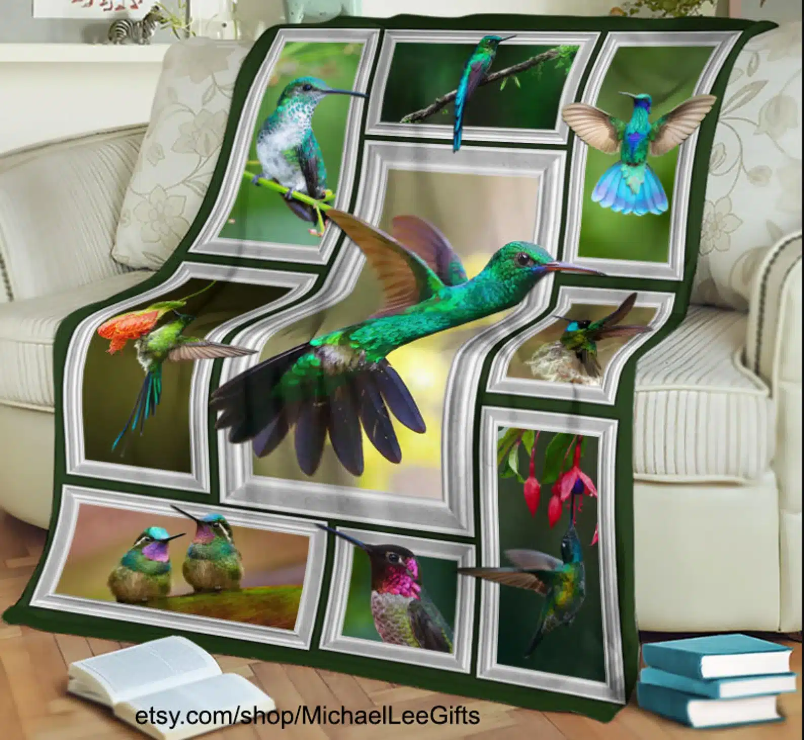 Beautiful Hummingbird Fleece Blanket