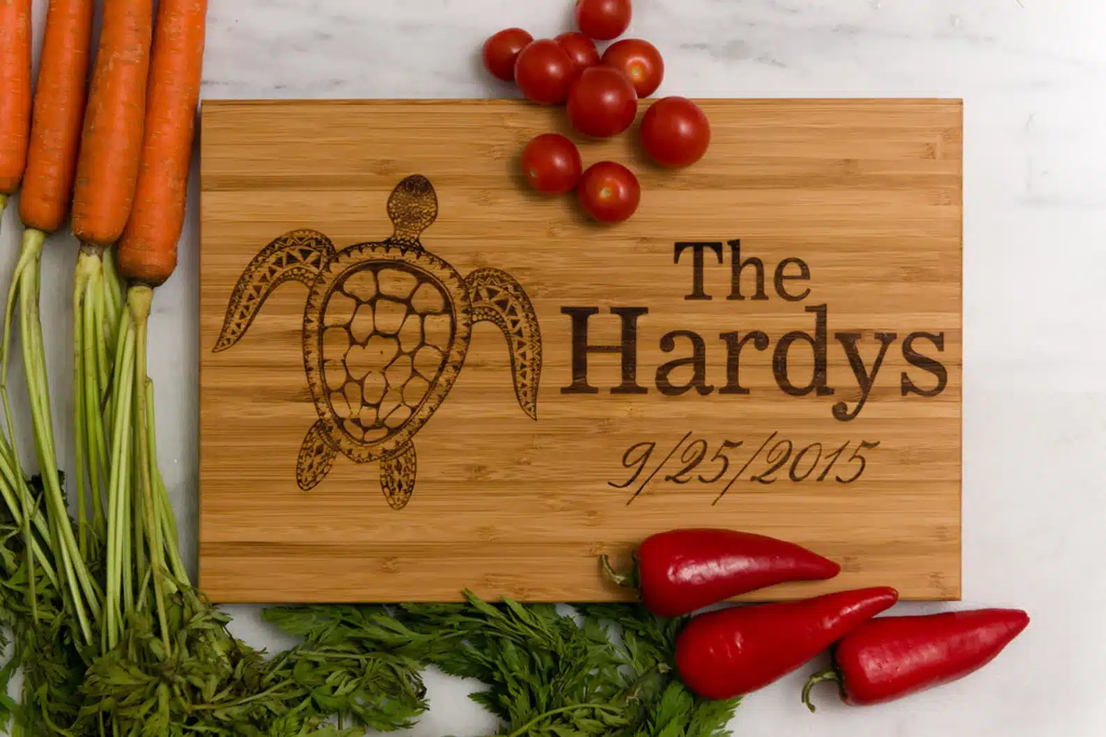 Personalized Turtle Engraved Cutting Board